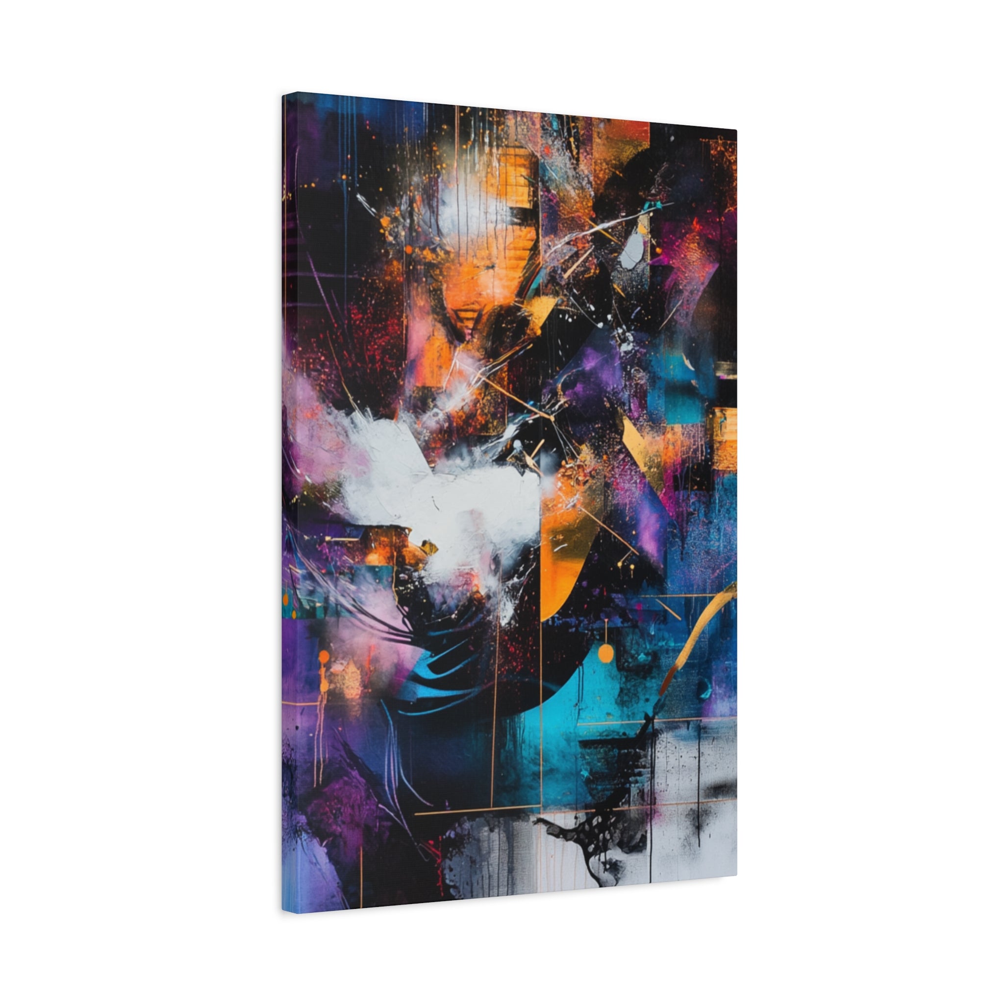 Abstract Matte Canvas Art-P7, Modern Wall Decor, Black and White Artwork for Home, Unique Gift, Contemporary Design