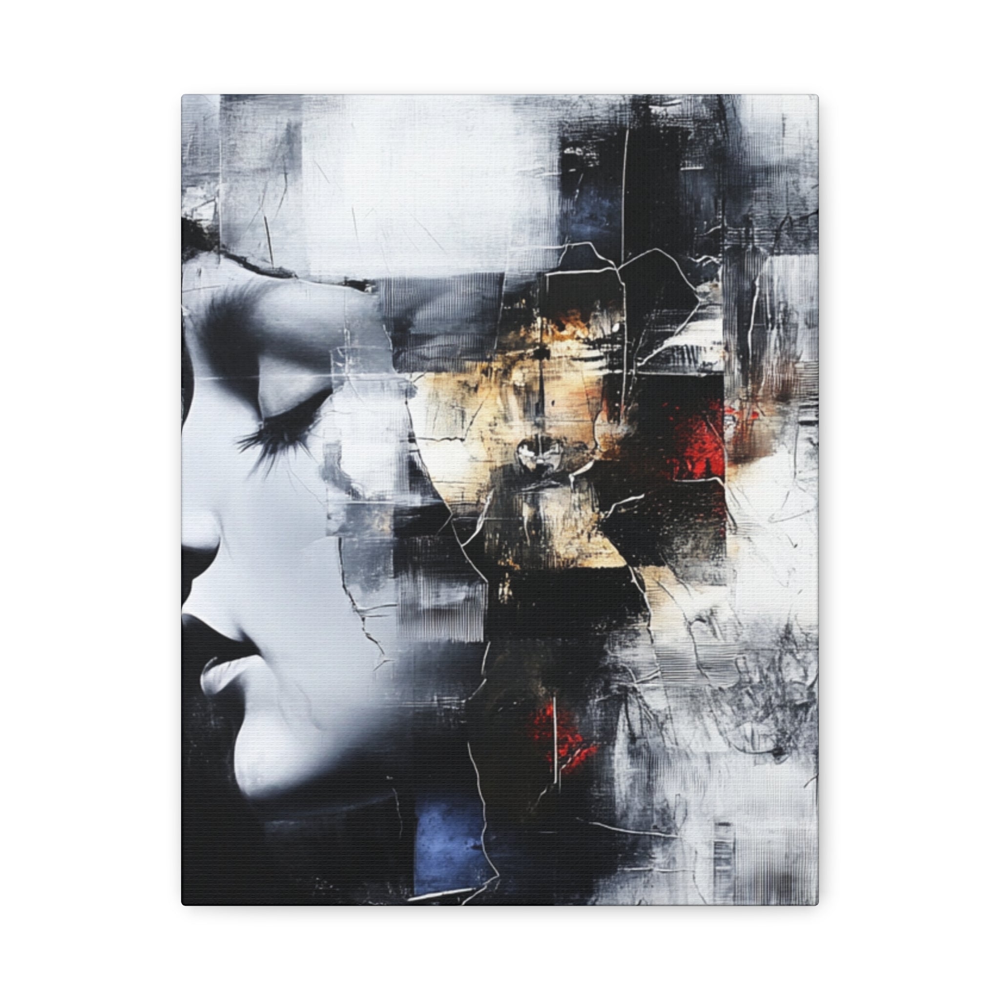Abstract Matte Canvas Art-P3, Modern Wall Decor, Black and White Artwork for Home, Unique Gift, Contemporary Design