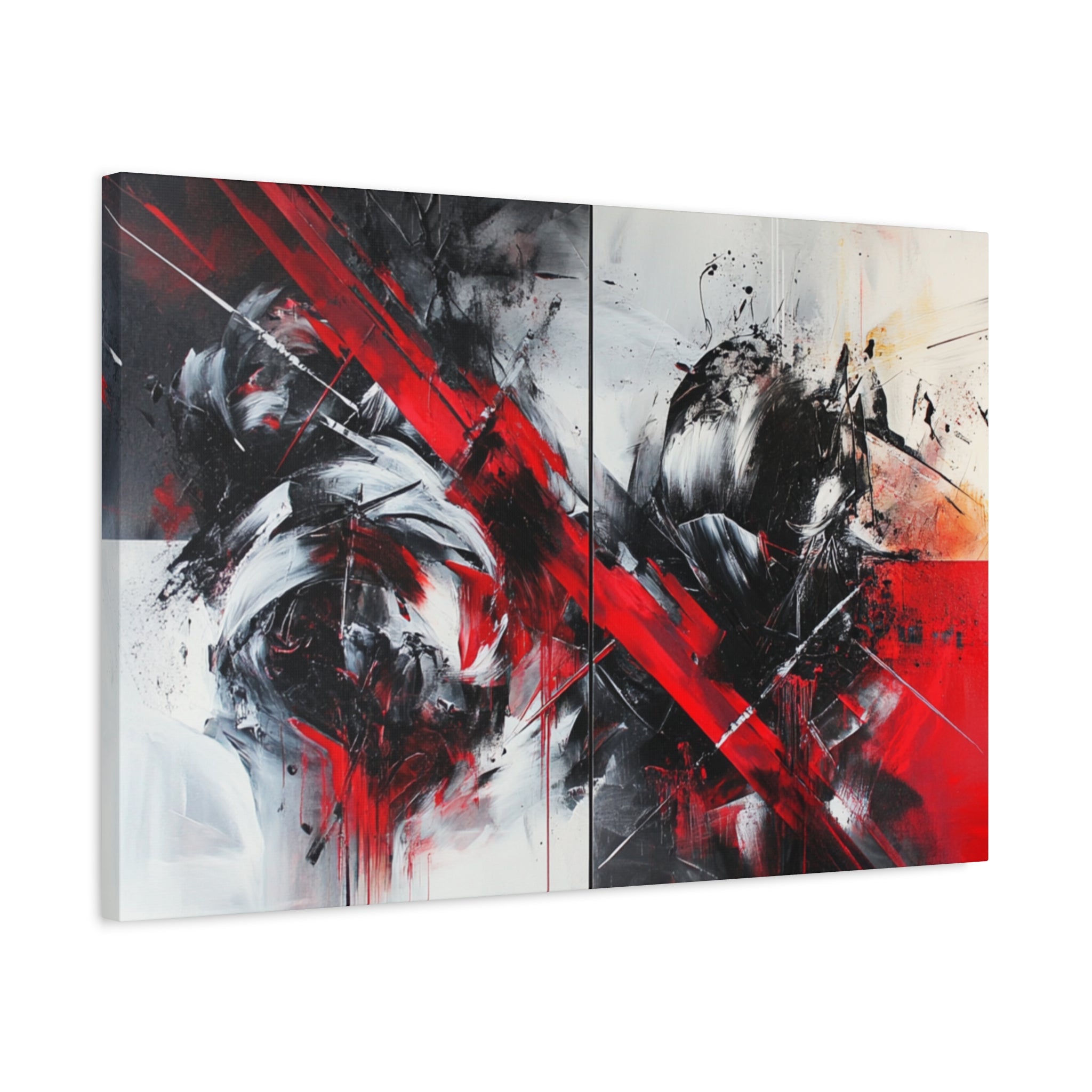 Modern Abstract Wall Art-L1, Red and Black Canvas Decor, Home Gallery Piece for Living Room, Gift for Art Lovers, Contemporary Art