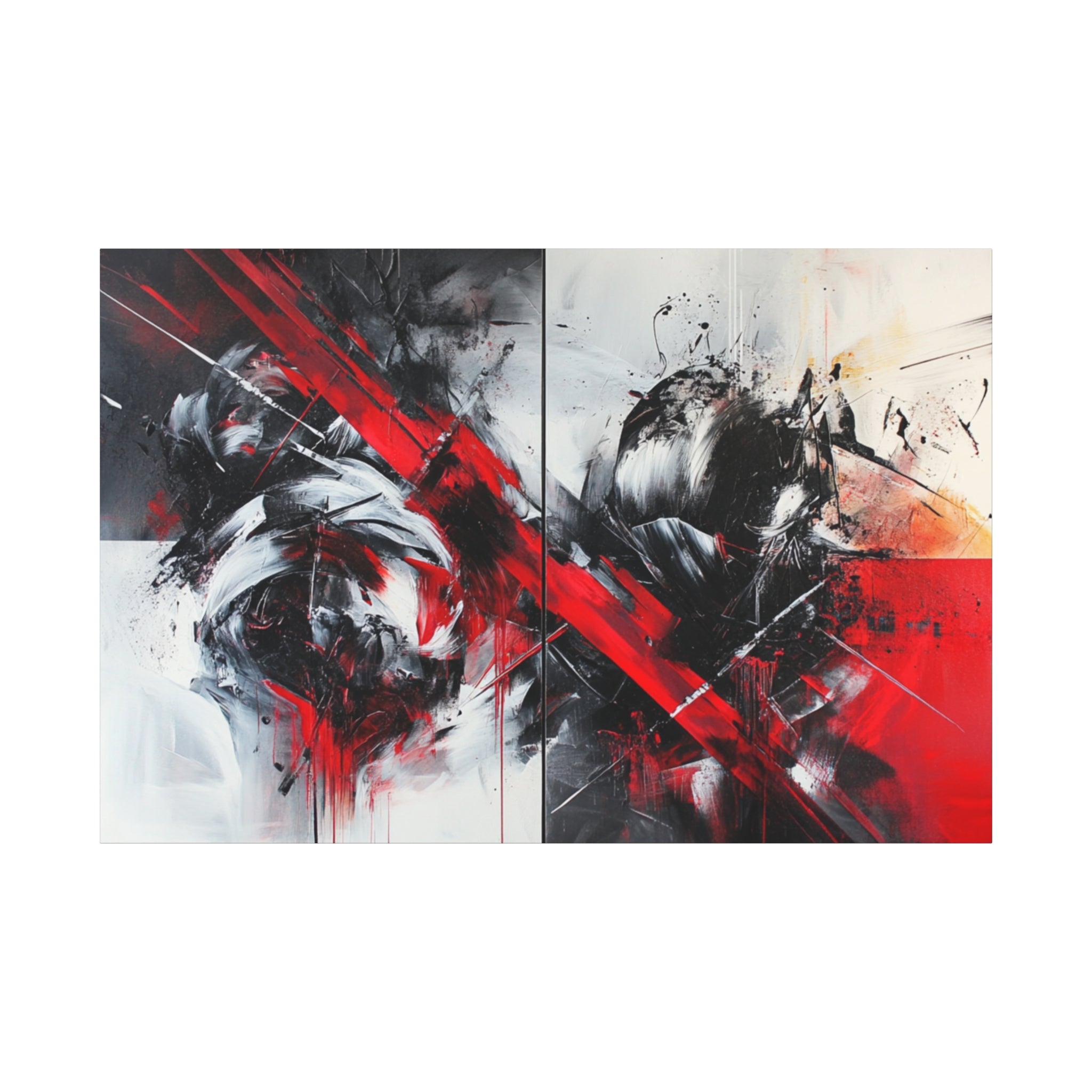 Modern Abstract Wall Art-L1, Red and Black Canvas Decor, Home Gallery Piece for Living Room, Gift for Art Lovers, Contemporary Art