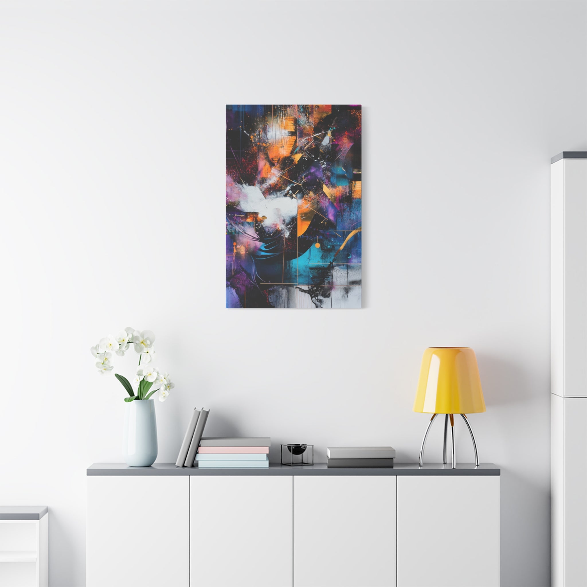 Abstract Matte Canvas Art-P7, Modern Wall Decor, Black and White Artwork for Home, Unique Gift, Contemporary Design