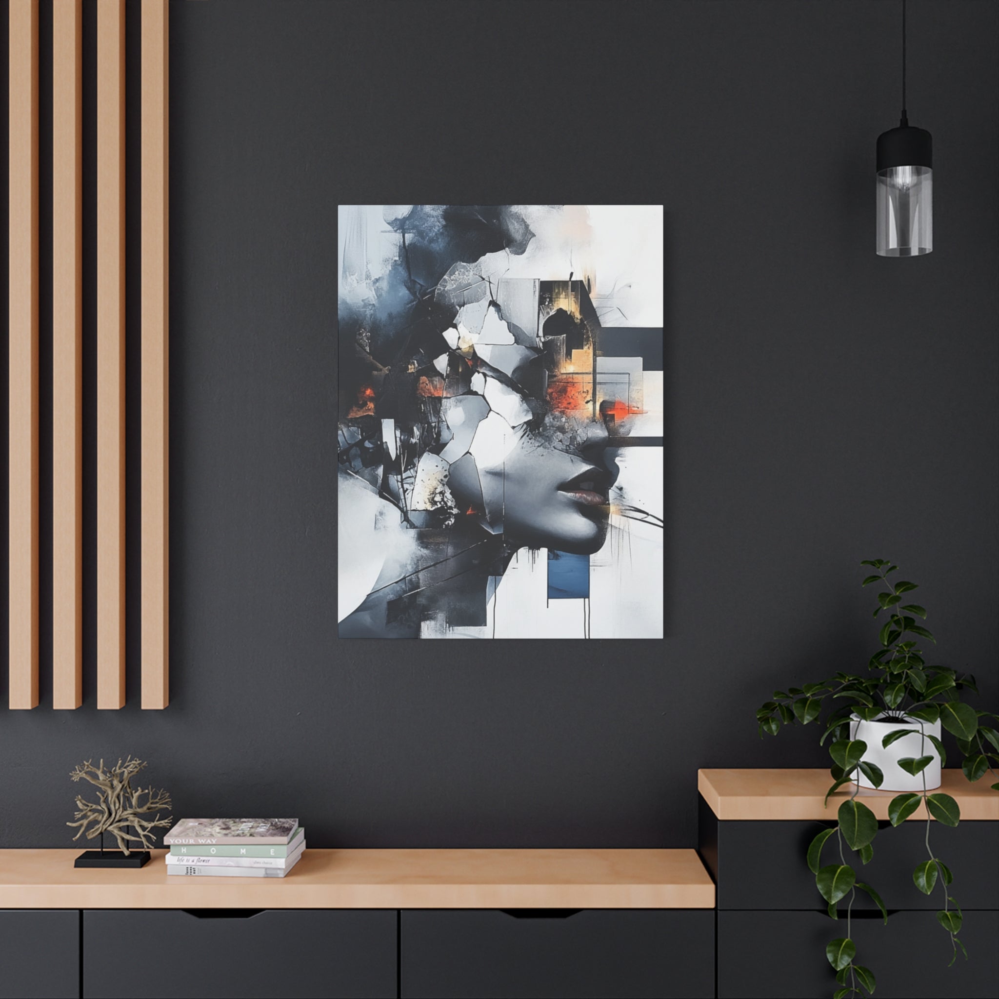 Abstract Matte Canvas Art-P4, Modern Wall Decor, Black and White Artwork for Home, Unique Gift, Contemporary Design
