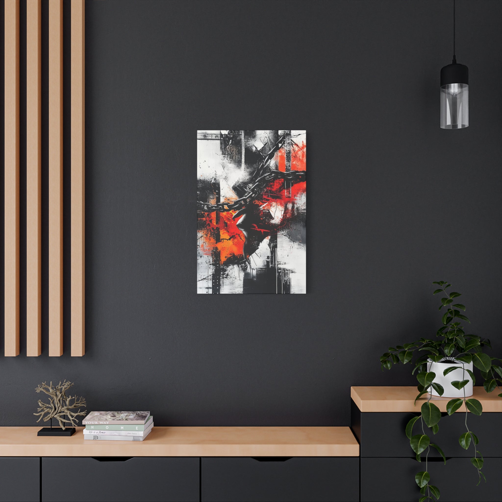 Abstract Matte Canvas Art-P13, Modern Wall Decor, Black and White Artwork for Home, Unique Gift, Contemporary Design