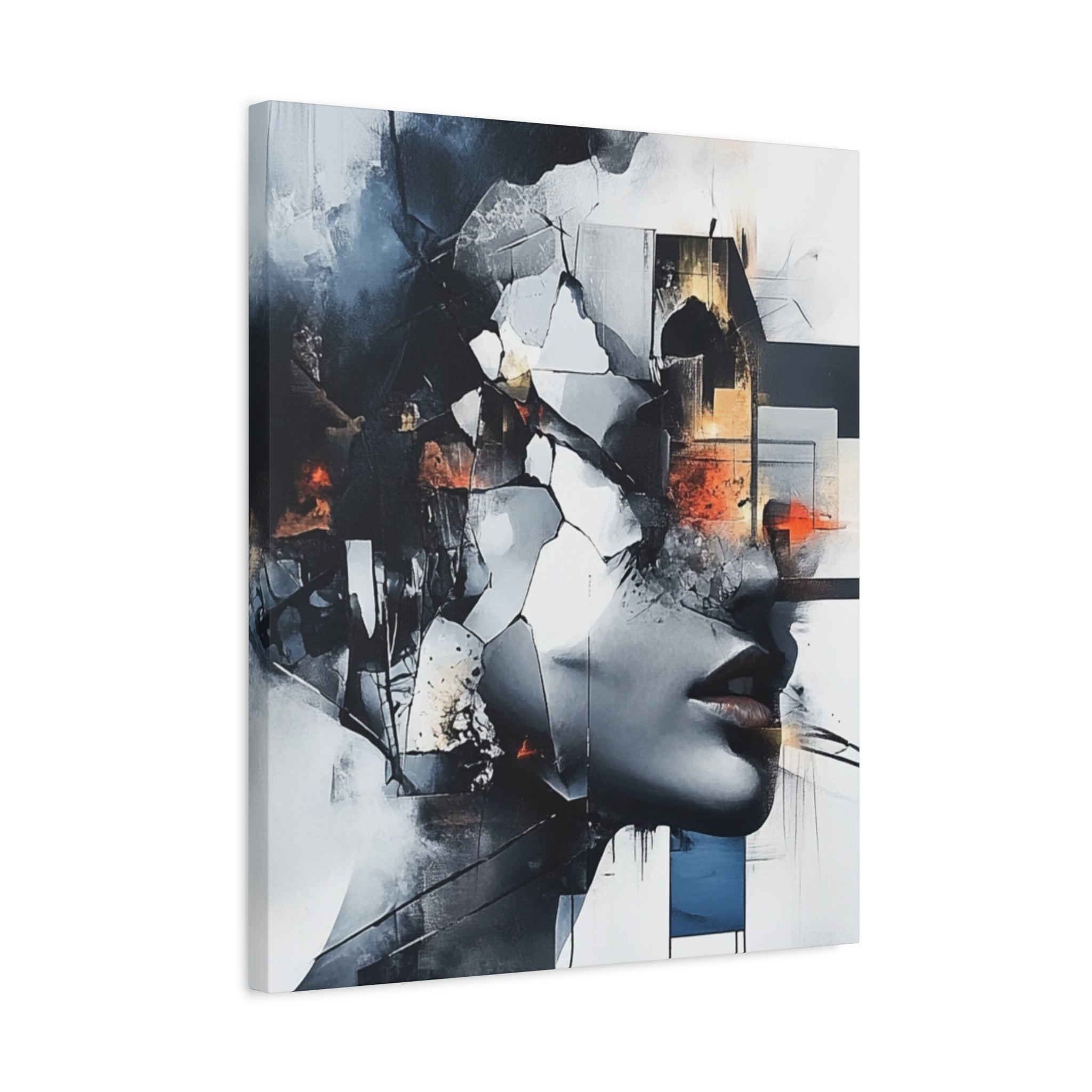Abstract Matte Canvas Art-P4, Modern Wall Decor, Black and White Artwork for Home, Unique Gift, Contemporary Design