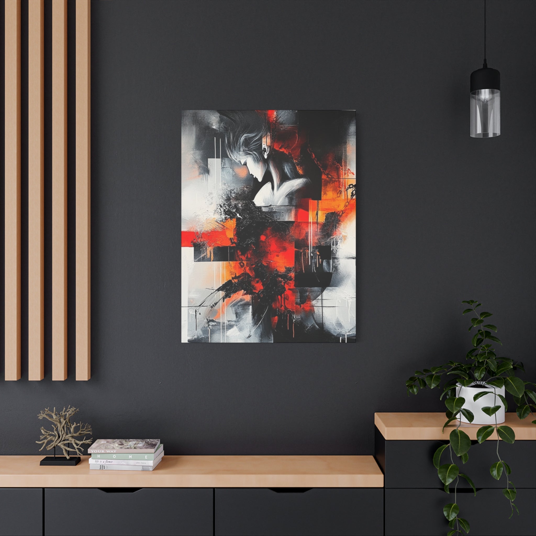 Abstract Matte Canvas Art-P12, Modern Wall Decor, Black and White Artwork for Home, Unique Gift, Contemporary Design