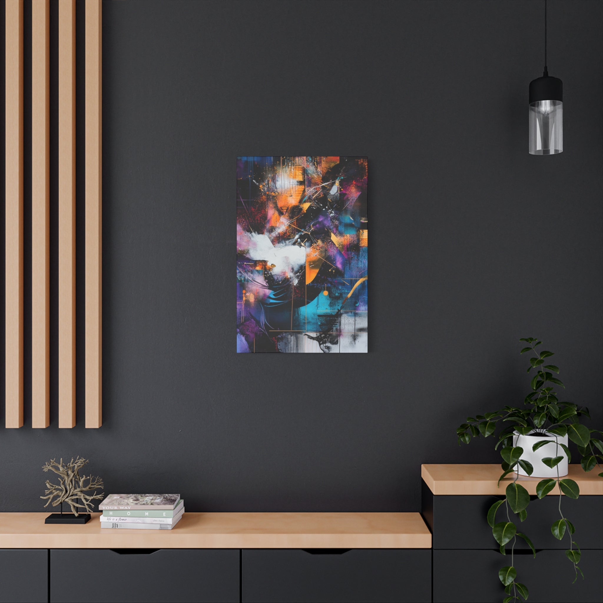 Abstract Matte Canvas Art-P7, Modern Wall Decor, Black and White Artwork for Home, Unique Gift, Contemporary Design