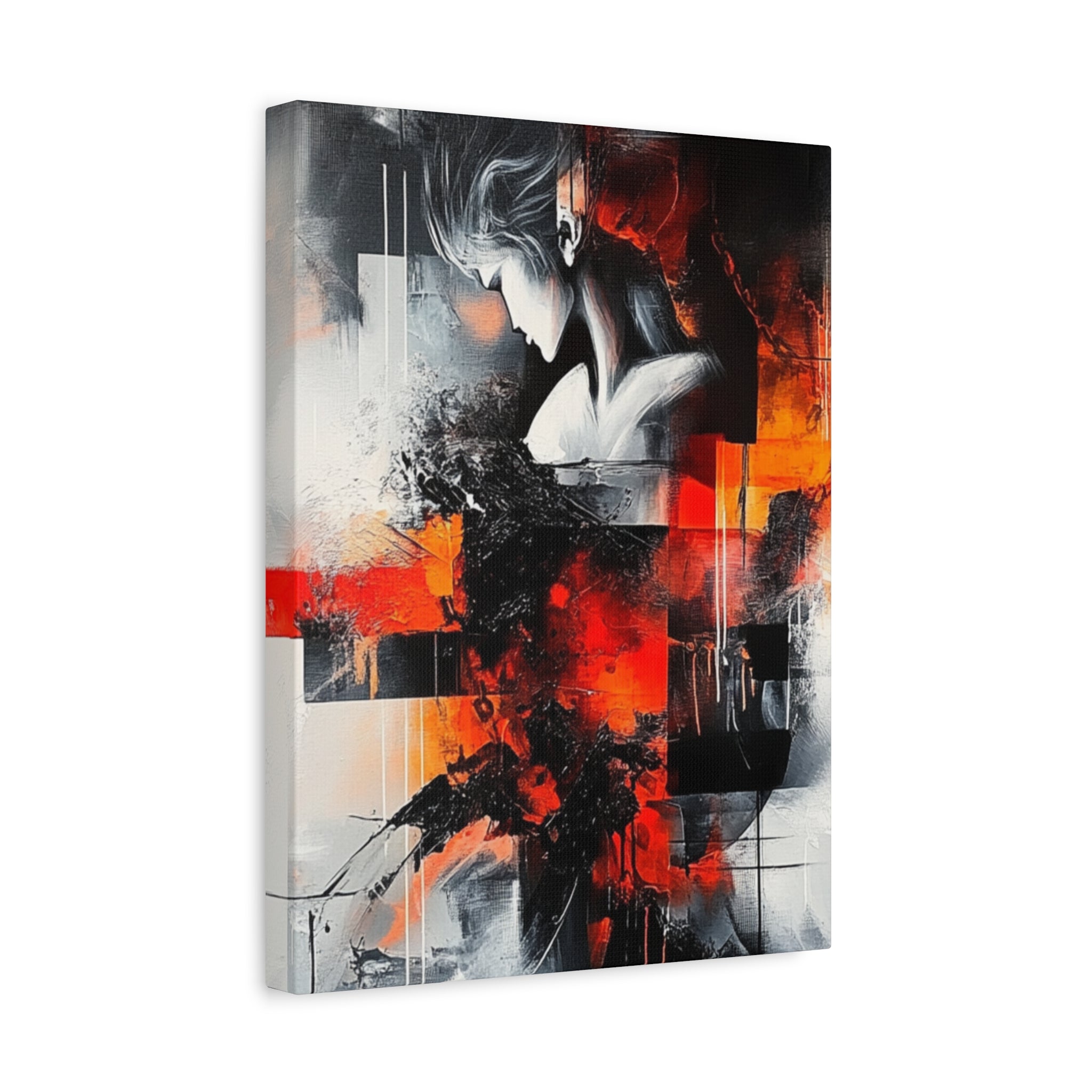 Abstract Matte Canvas Art-P12, Modern Wall Decor, Black and White Artwork for Home, Unique Gift, Contemporary Design
