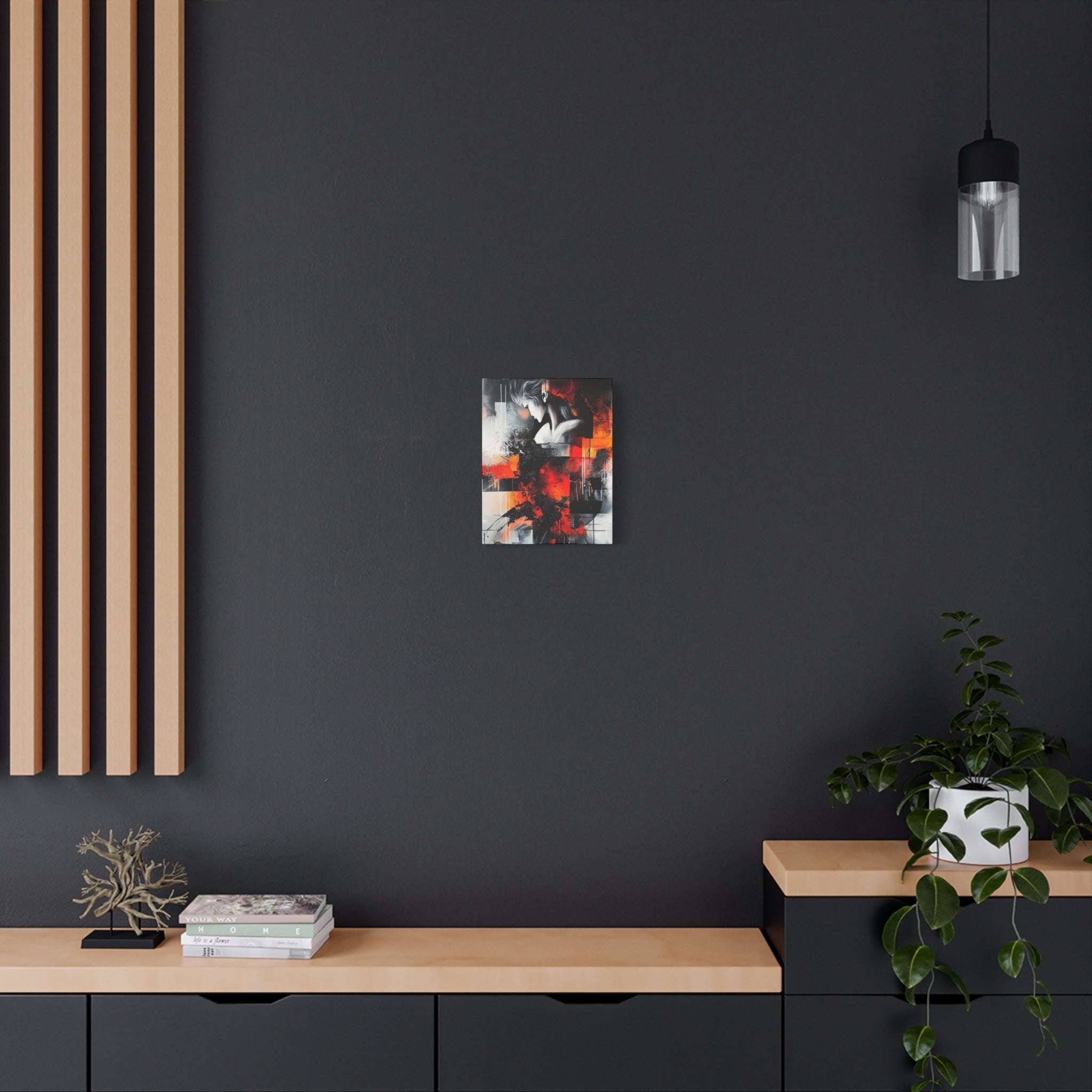 Abstract Matte Canvas Art-P12, Modern Wall Decor, Black and White Artwork for Home, Unique Gift, Contemporary Design