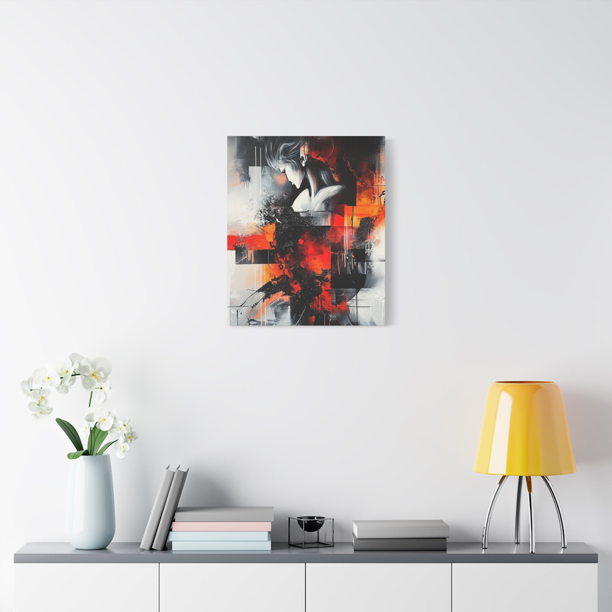 Abstract Matte Canvas Art-P12, Modern Wall Decor, Black and White Artwork for Home, Unique Gift, Contemporary Design