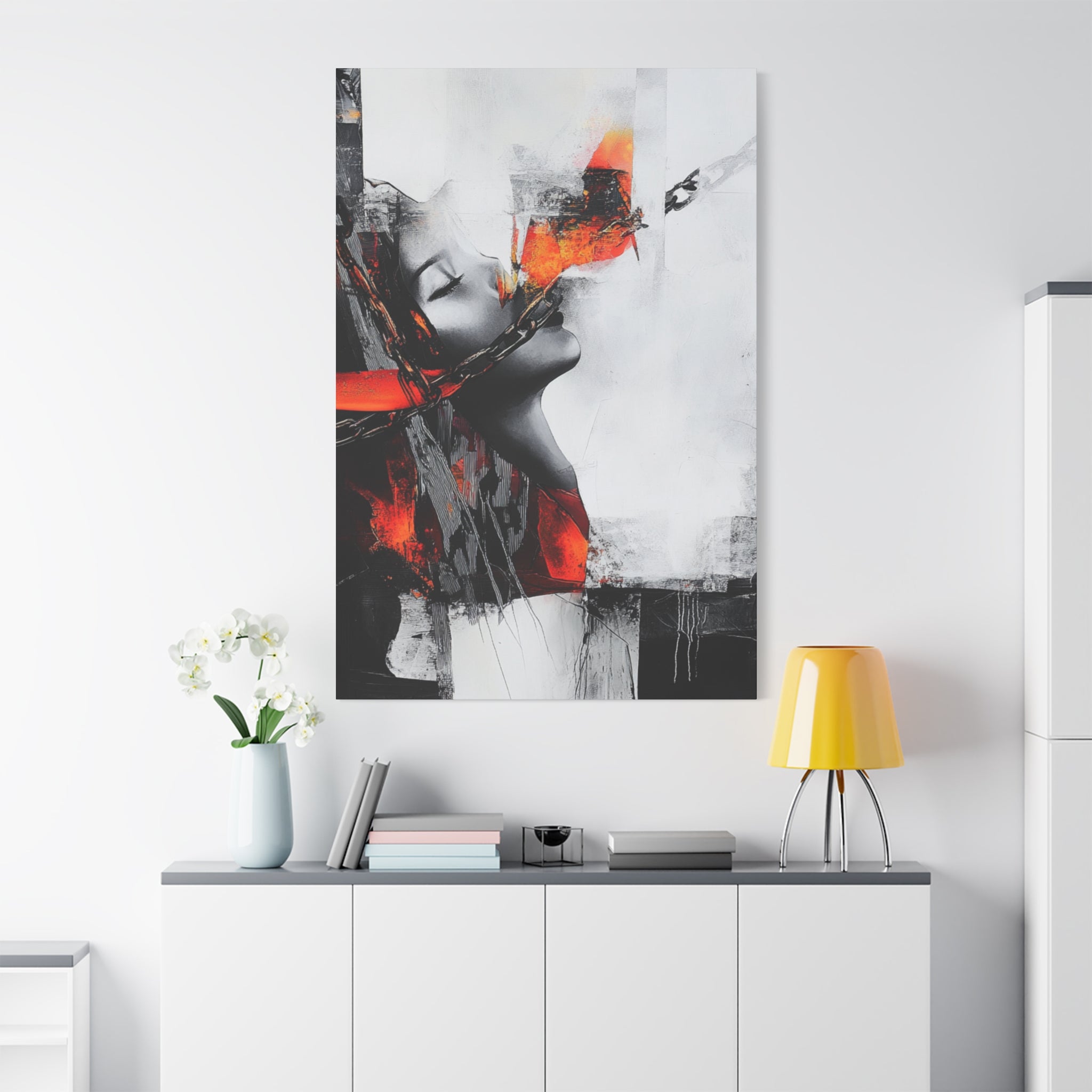 Abstract Matte Canvas Art-P14, Modern Wall Decor, Black and White Artwork for Home, Unique Gift, Contemporary Design