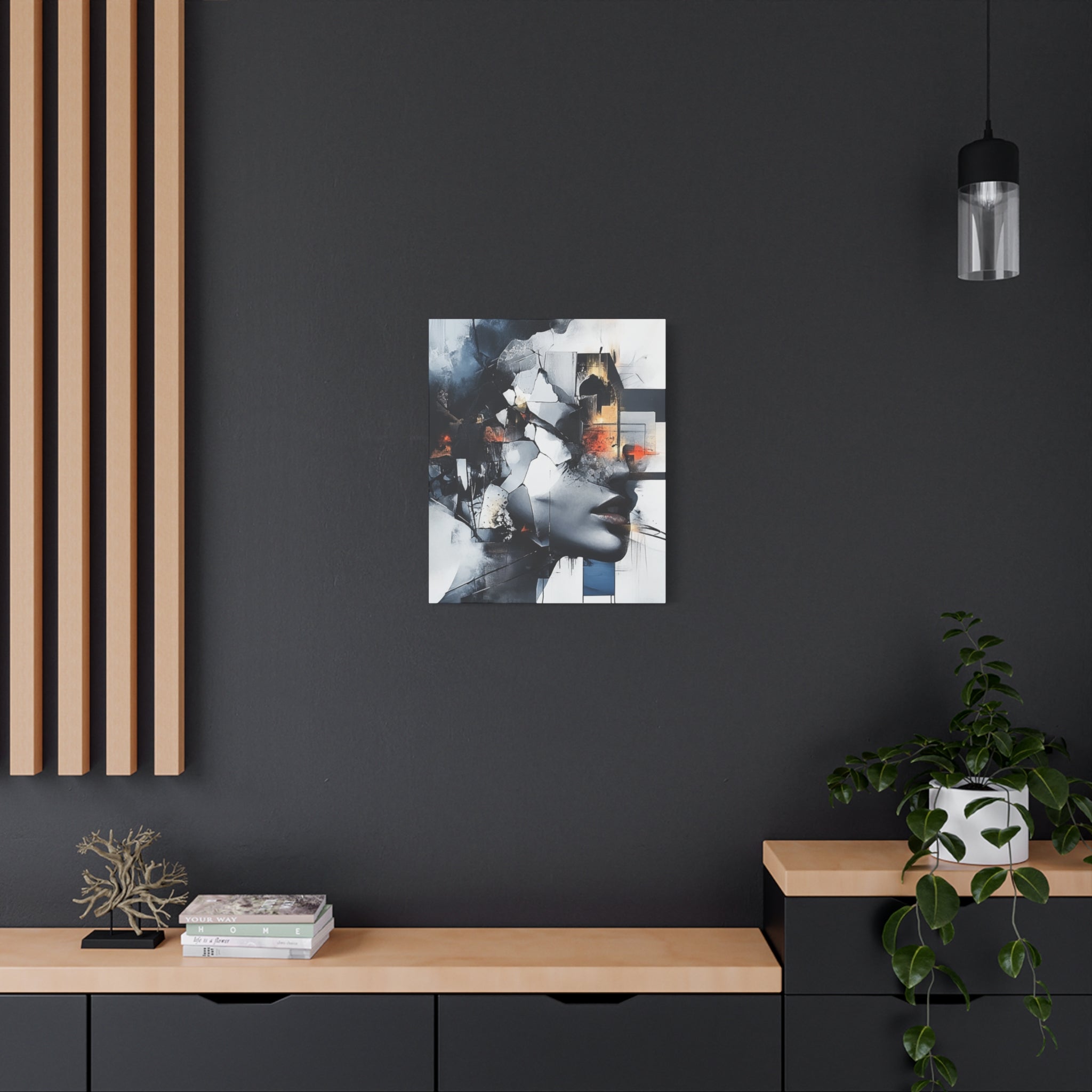 Abstract Matte Canvas Art-P4, Modern Wall Decor, Black and White Artwork for Home, Unique Gift, Contemporary Design