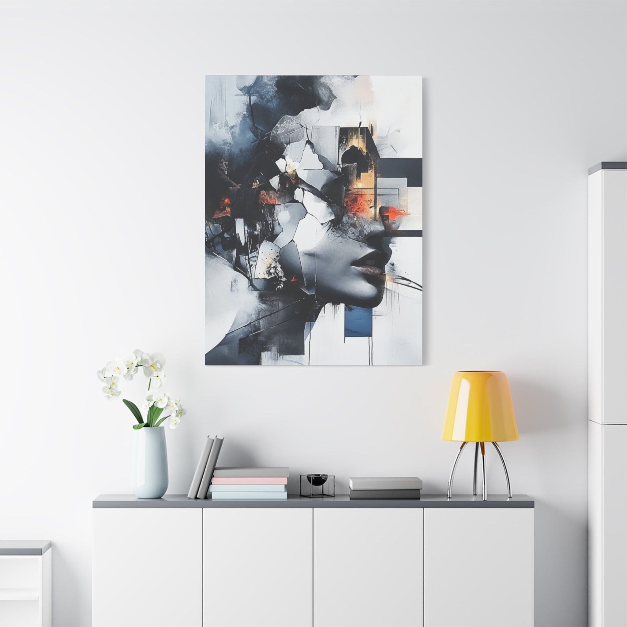 Abstract Matte Canvas Art-P4, Modern Wall Decor, Black and White Artwork for Home, Unique Gift, Contemporary Design