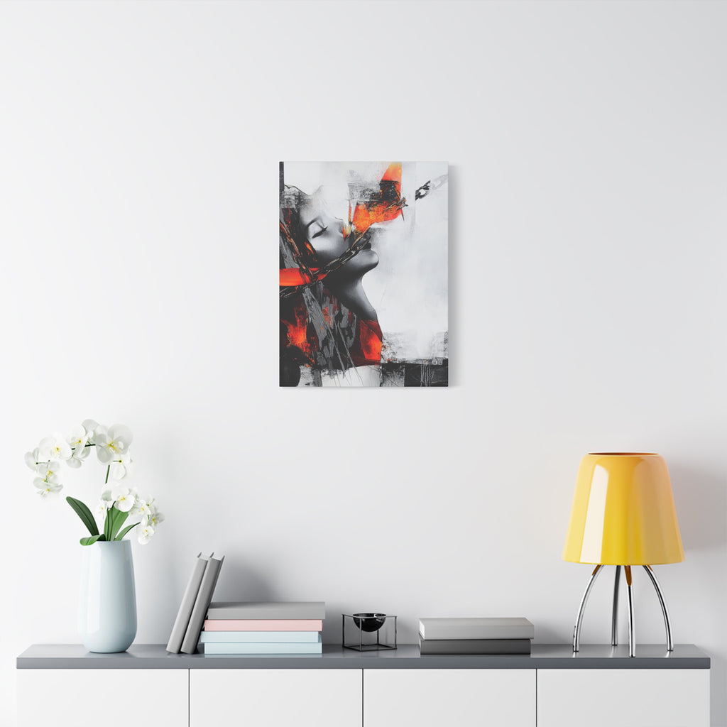 Abstract Matte Canvas Art-P14, Modern Wall Decor, Black and White Artwork for Home, Unique Gift, Contemporary Design