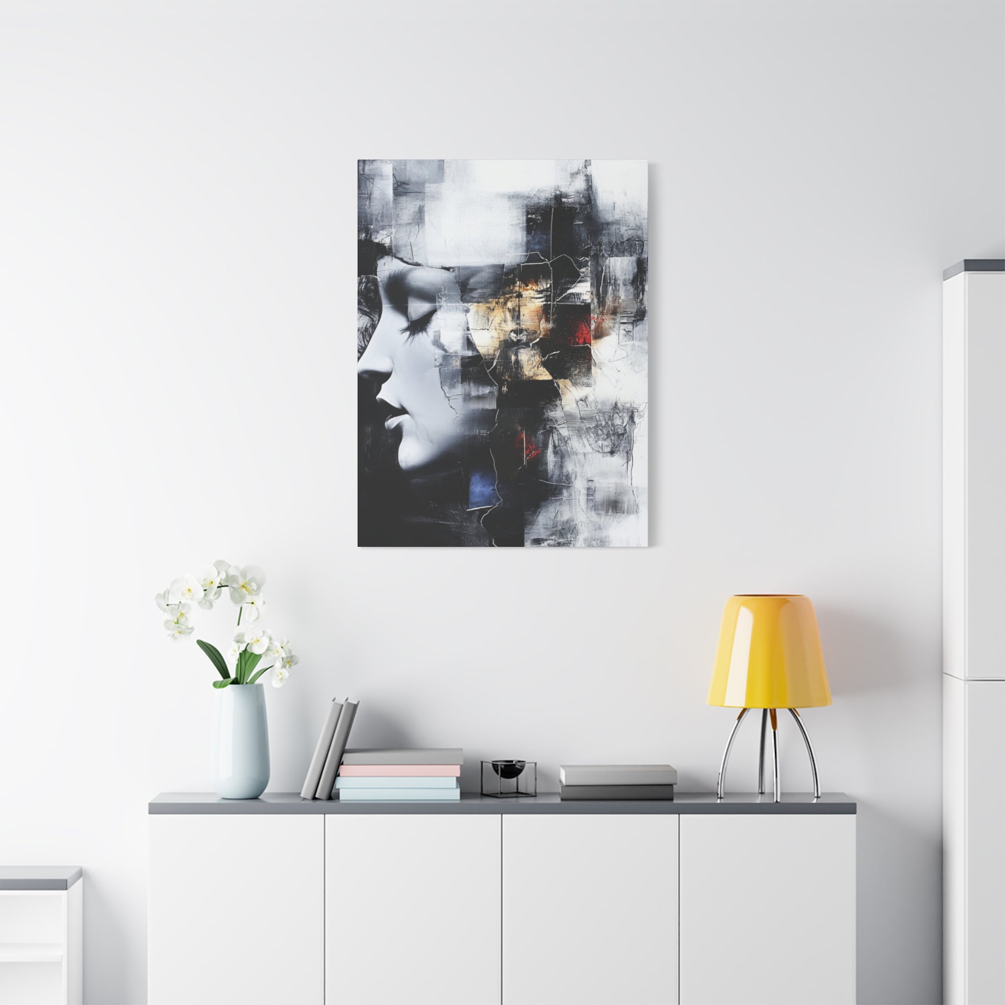 Abstract Matte Canvas Art-P3, Modern Wall Decor, Black and White Artwork for Home, Unique Gift, Contemporary Design
