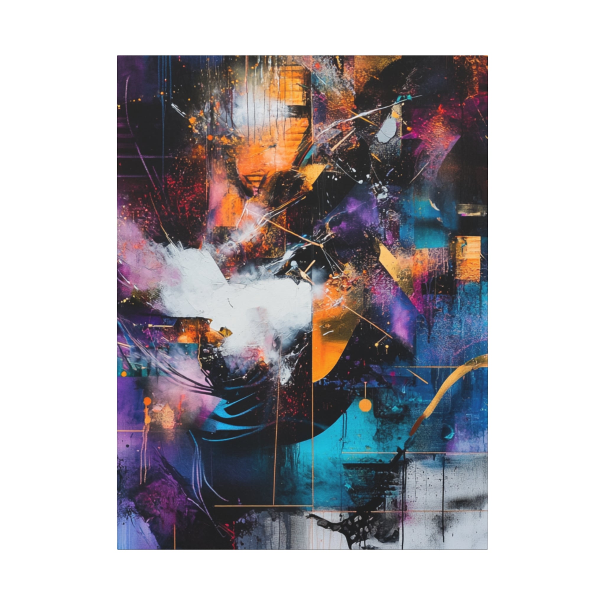 Abstract Matte Canvas Art-P7, Modern Wall Decor, Black and White Artwork for Home, Unique Gift, Contemporary Design