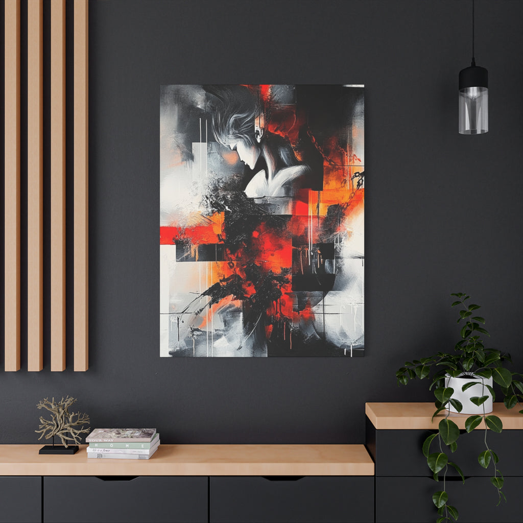 Abstract Matte Canvas Art-P12, Modern Wall Decor, Black and White Artwork for Home, Unique Gift, Contemporary Design