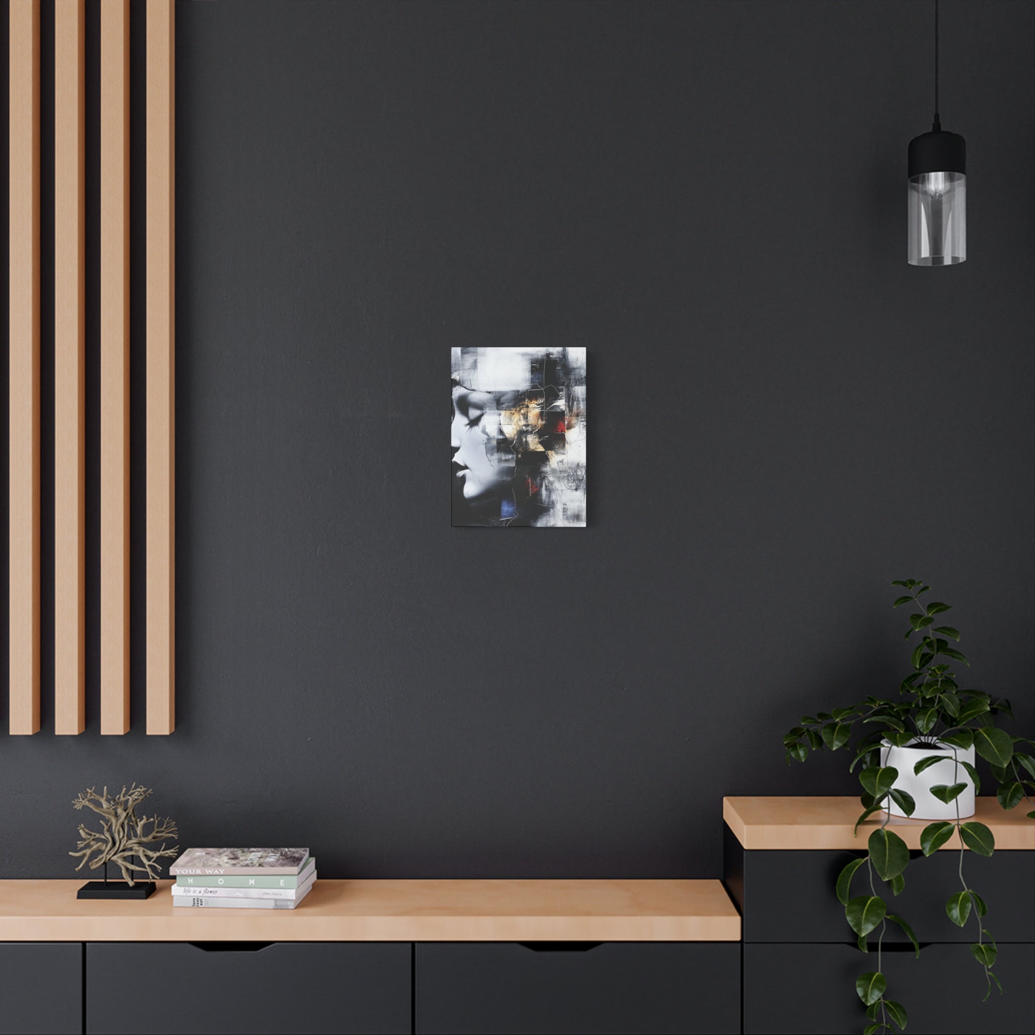 Abstract Matte Canvas Art-P3, Modern Wall Decor, Black and White Artwork for Home, Unique Gift, Contemporary Design
