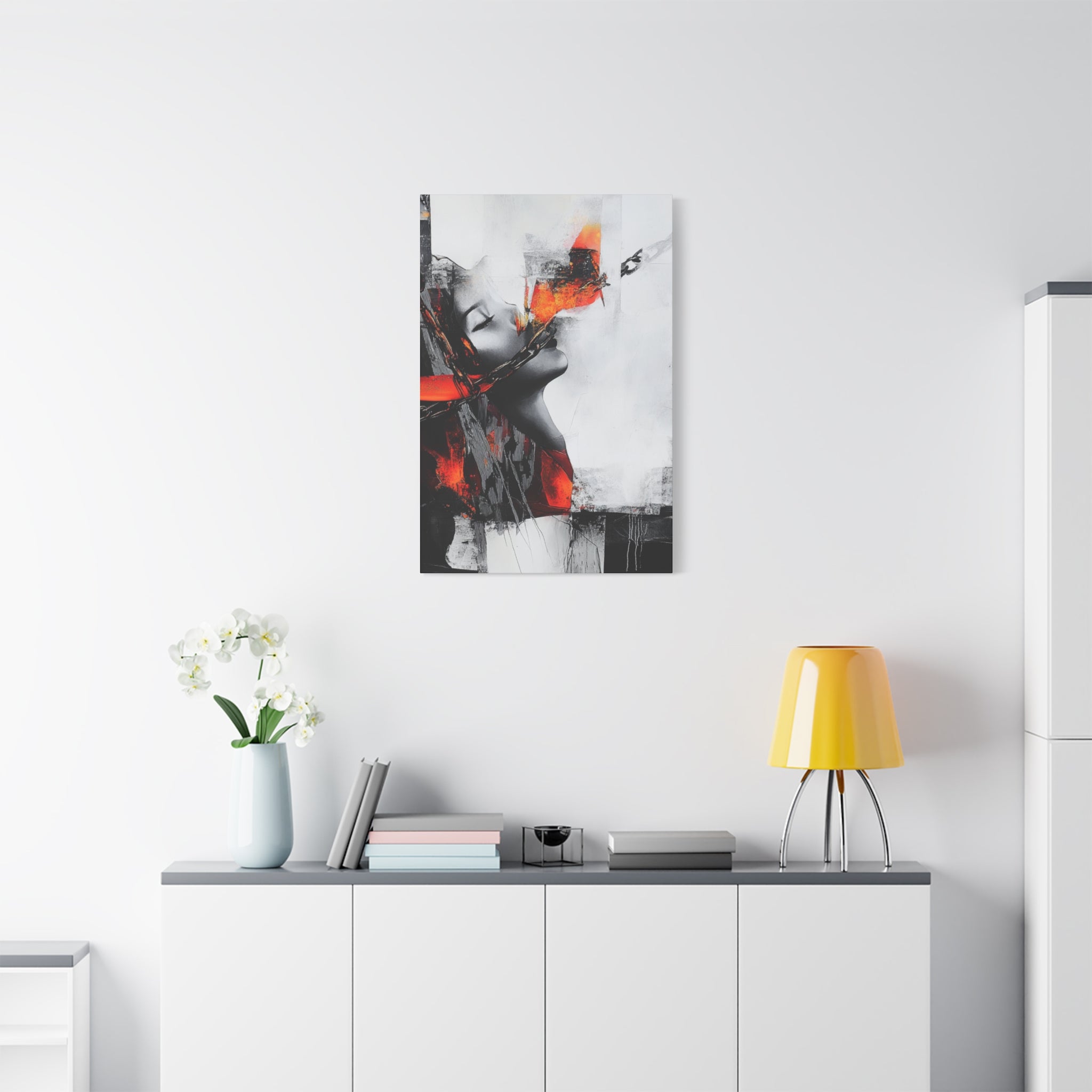 Abstract Matte Canvas Art-P14, Modern Wall Decor, Black and White Artwork for Home, Unique Gift, Contemporary Design