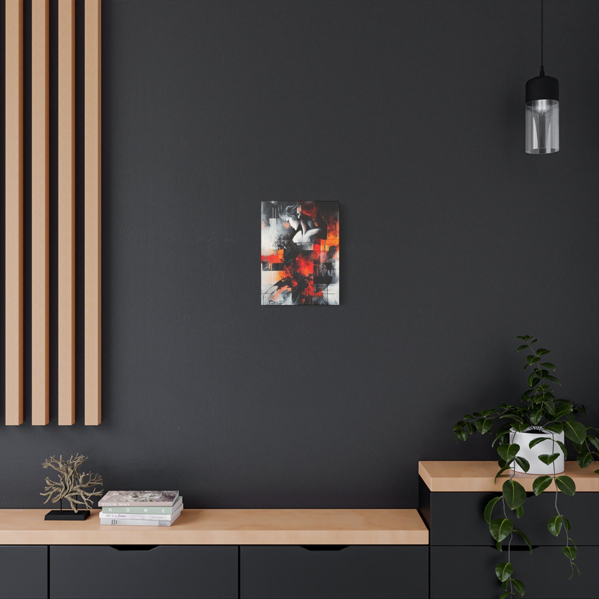 Abstract Matte Canvas Art-P12, Modern Wall Decor, Black and White Artwork for Home, Unique Gift, Contemporary Design