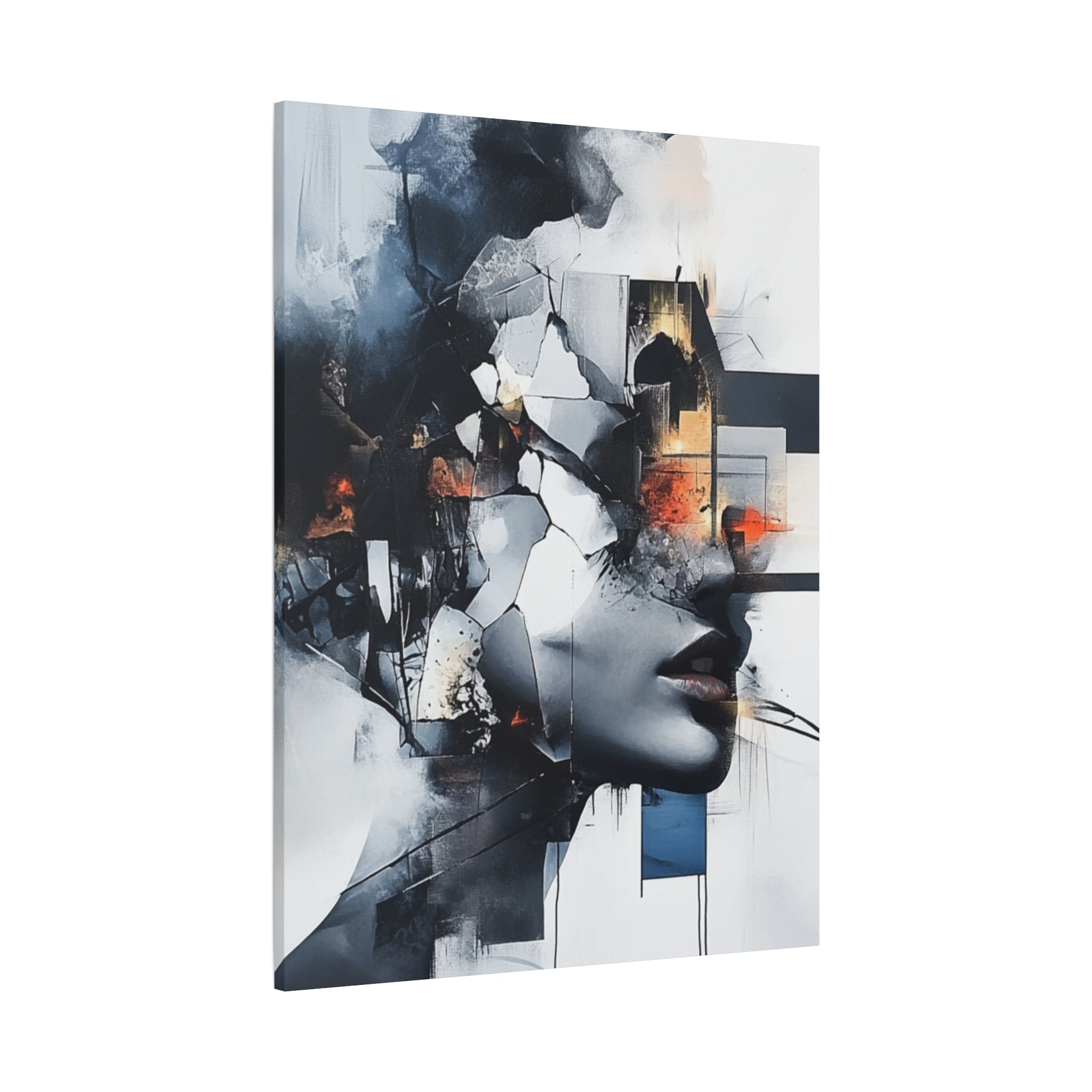 Abstract Matte Canvas Art-P4, Modern Wall Decor, Black and White Artwork for Home, Unique Gift, Contemporary Design