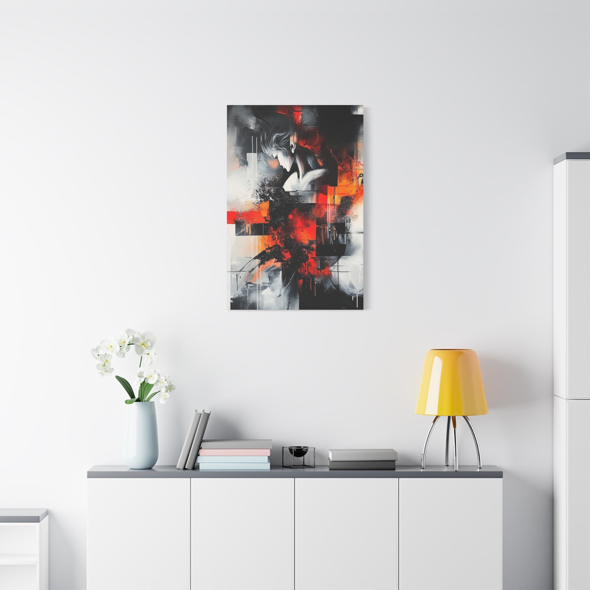 Abstract Matte Canvas Art-P12, Modern Wall Decor, Black and White Artwork for Home, Unique Gift, Contemporary Design