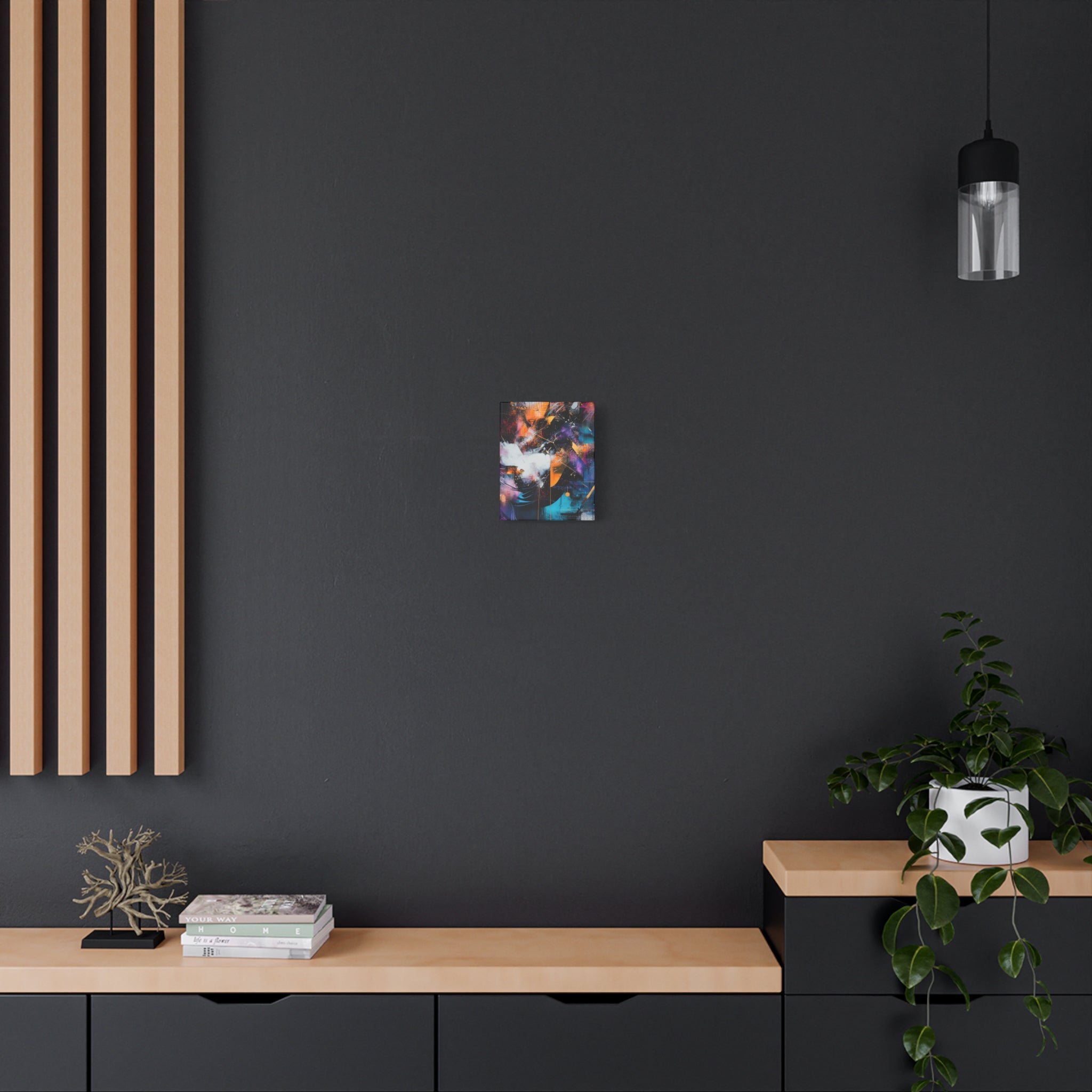 Abstract Matte Canvas Art-P7, Modern Wall Decor, Black and White Artwork for Home, Unique Gift, Contemporary Design