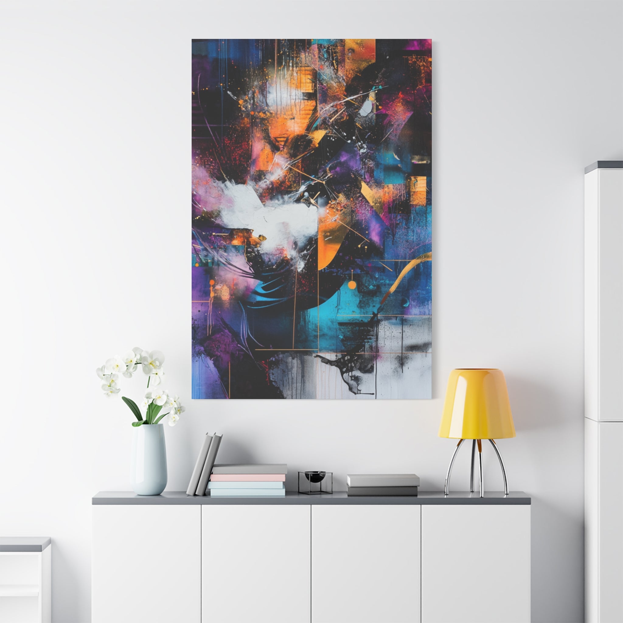 Abstract Matte Canvas Art-P7, Modern Wall Decor, Black and White Artwork for Home, Unique Gift, Contemporary Design