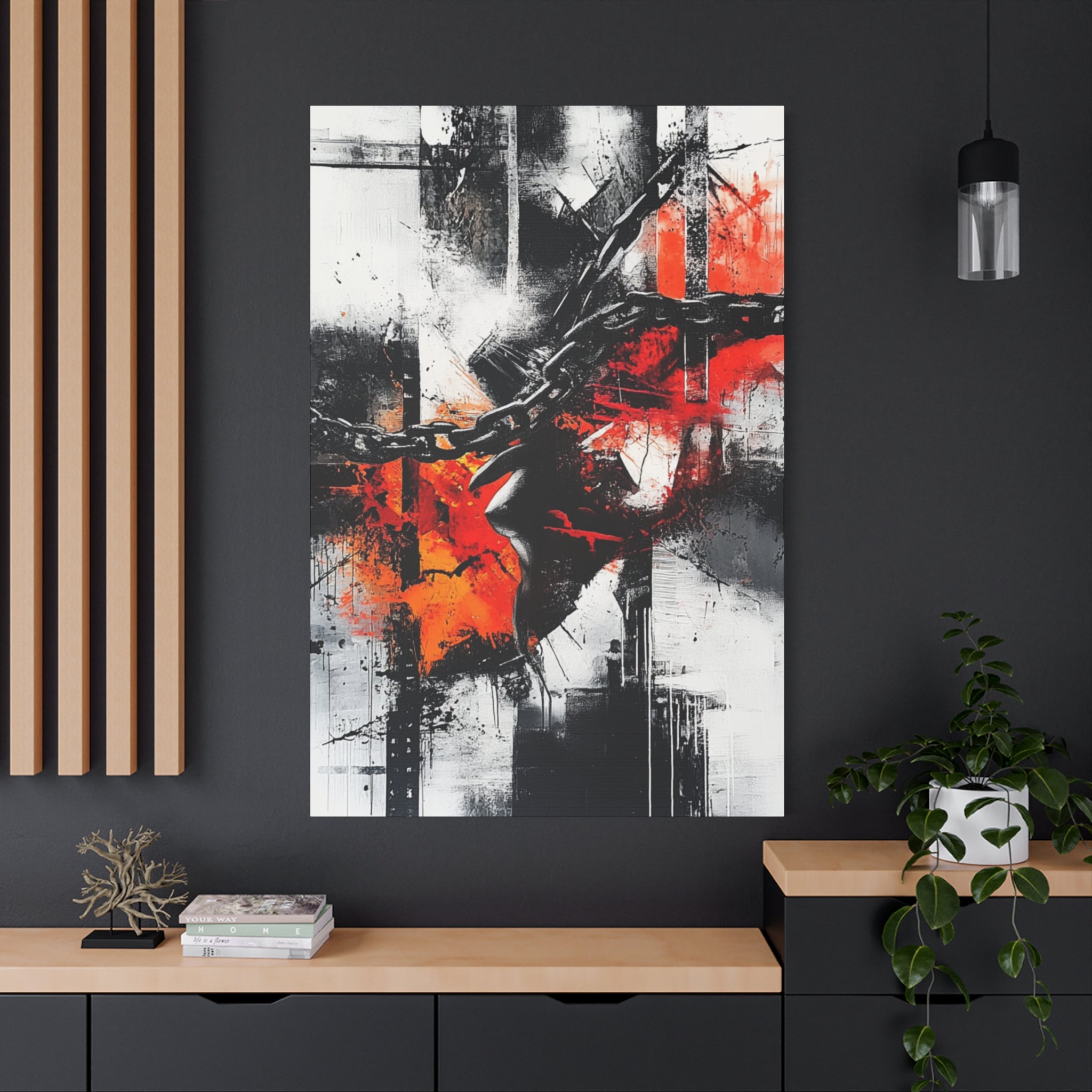 Abstract Matte Canvas Art-P13, Modern Wall Decor, Black and White Artwork for Home, Unique Gift, Contemporary Design