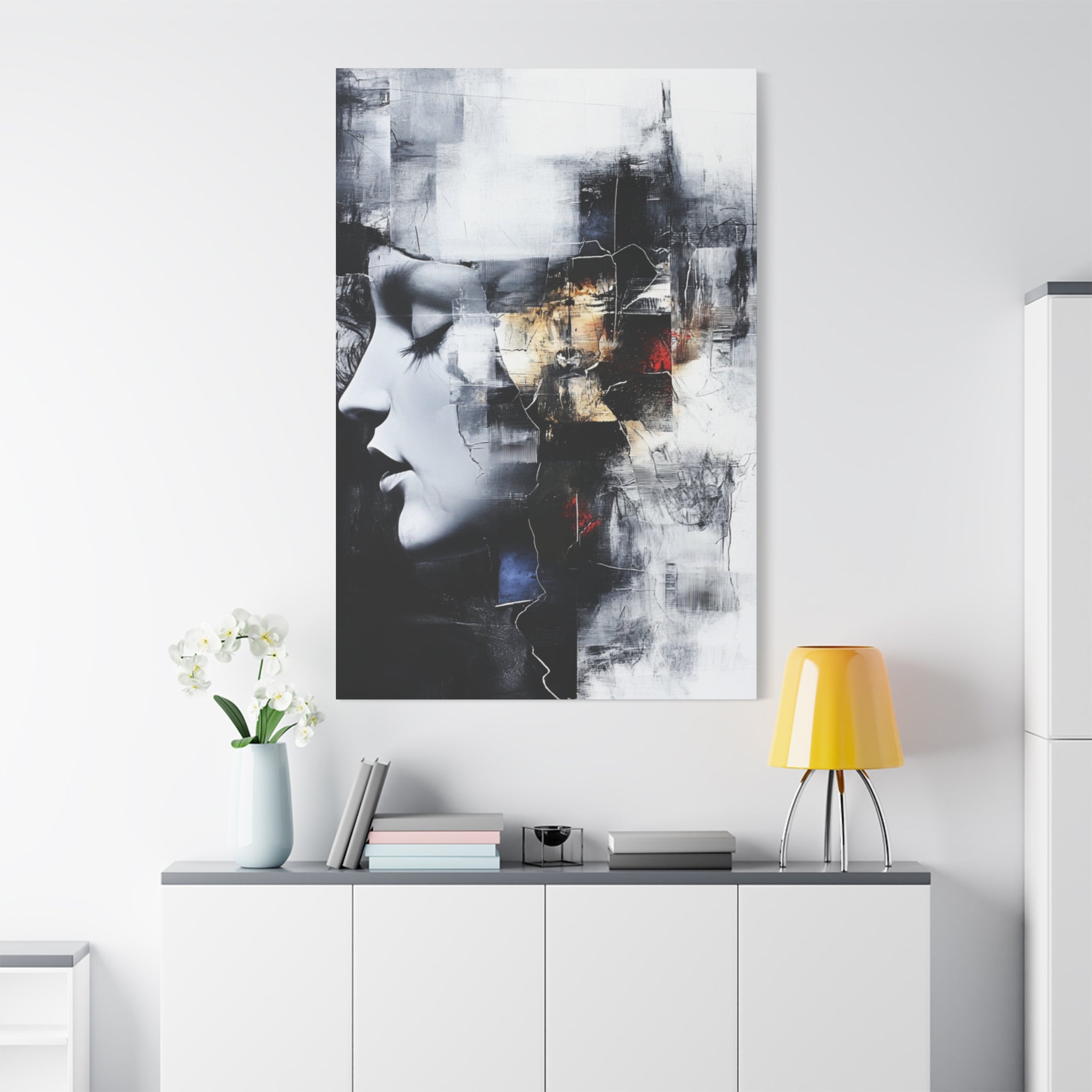 Abstract Matte Canvas Art-P3, Modern Wall Decor, Black and White Artwork for Home, Unique Gift, Contemporary Design
