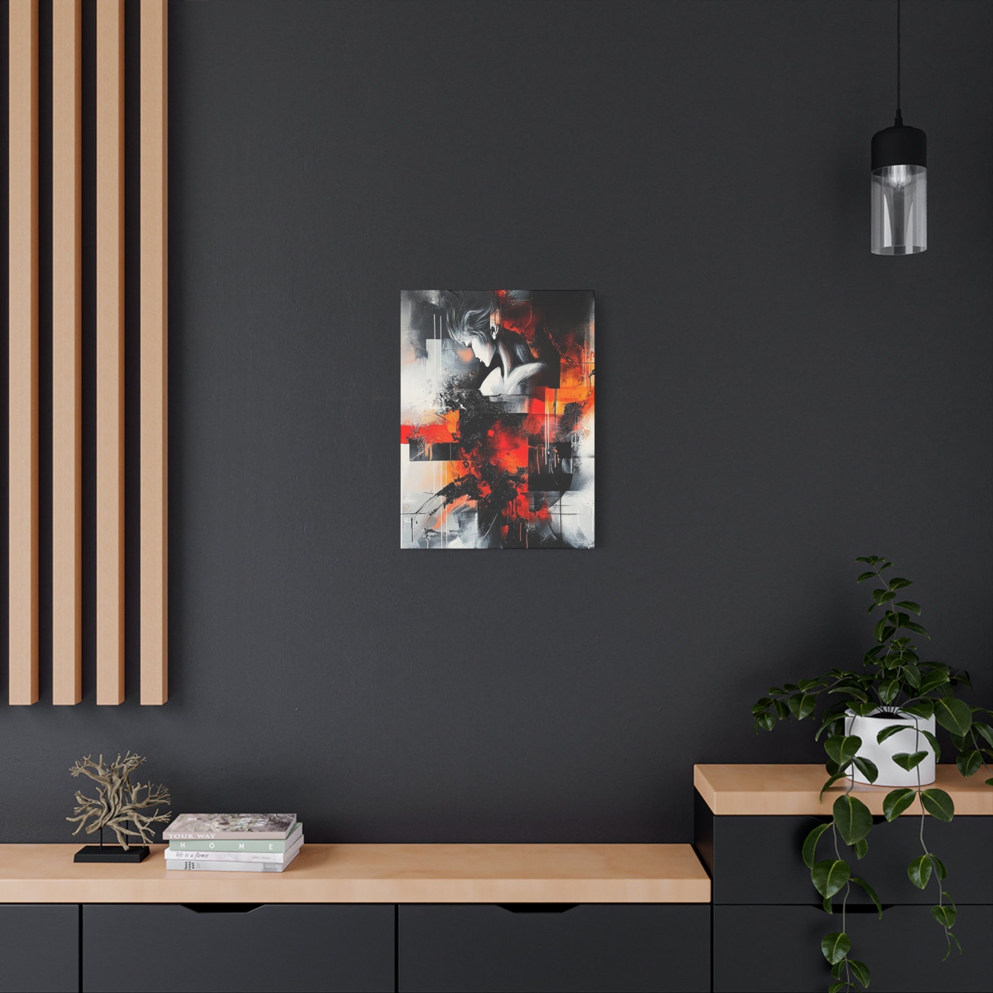 Abstract Matte Canvas Art-P12, Modern Wall Decor, Black and White Artwork for Home, Unique Gift, Contemporary Design