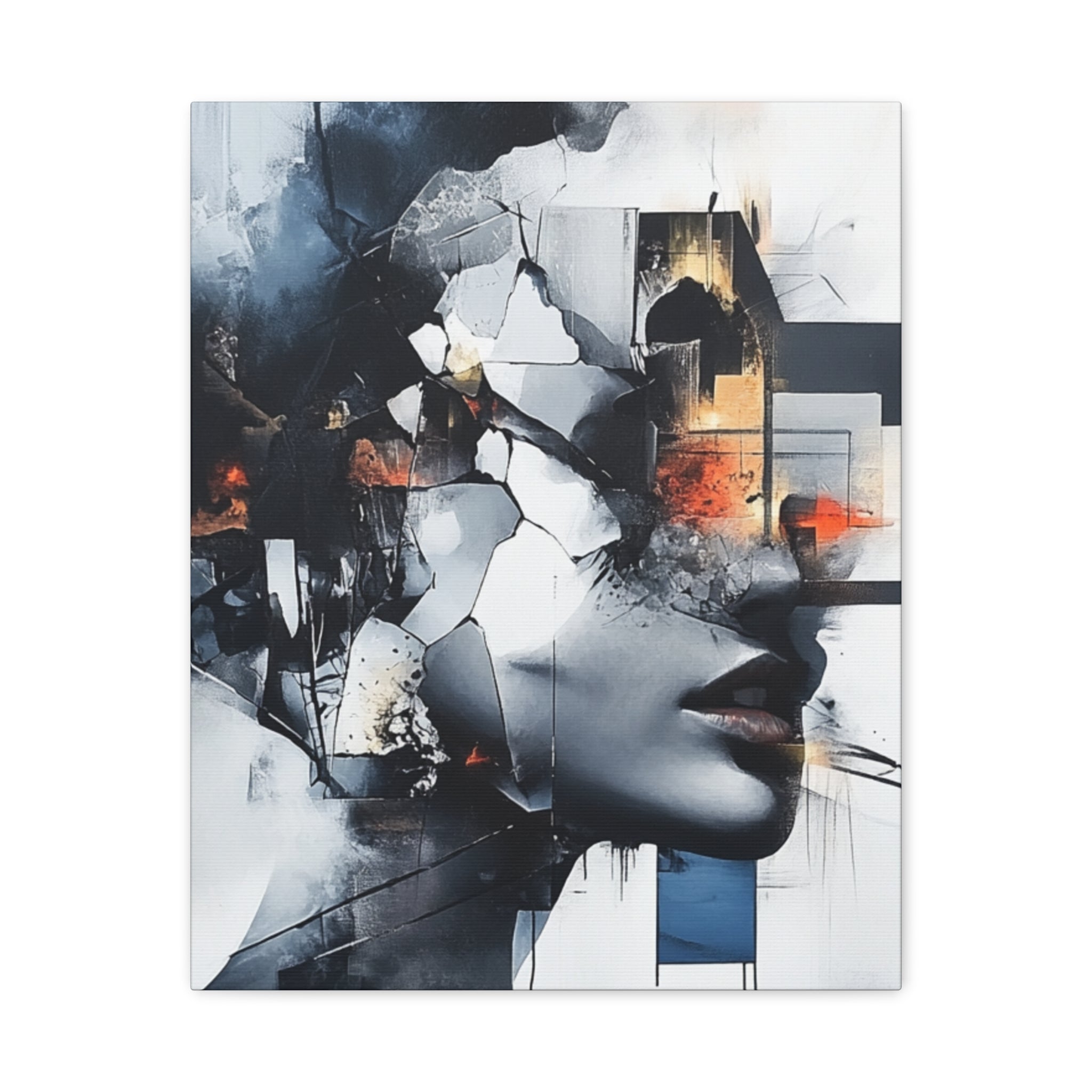Abstract Matte Canvas Art-P4, Modern Wall Decor, Black and White Artwork for Home, Unique Gift, Contemporary Design