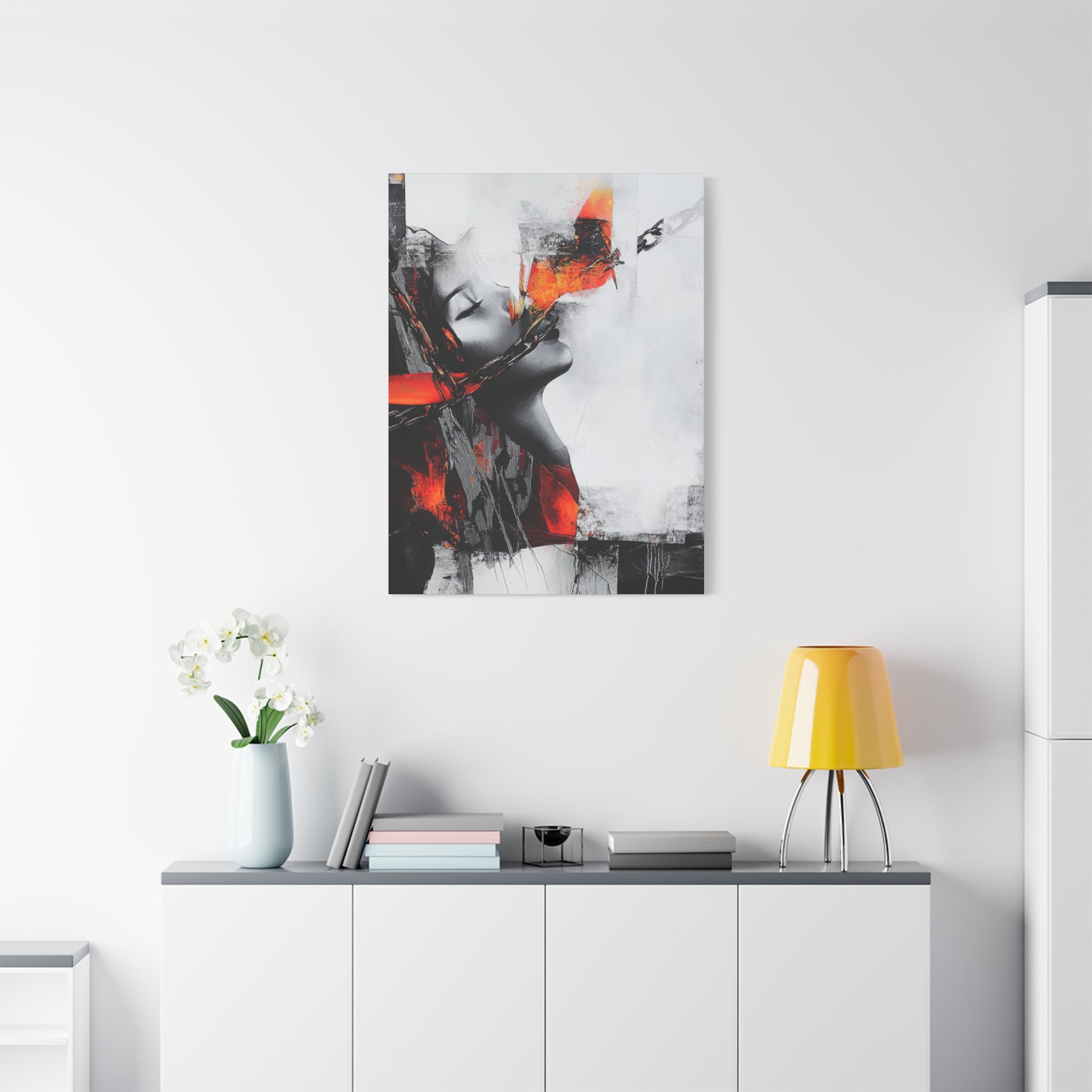 Abstract Matte Canvas Art-P14, Modern Wall Decor, Black and White Artwork for Home, Unique Gift, Contemporary Design