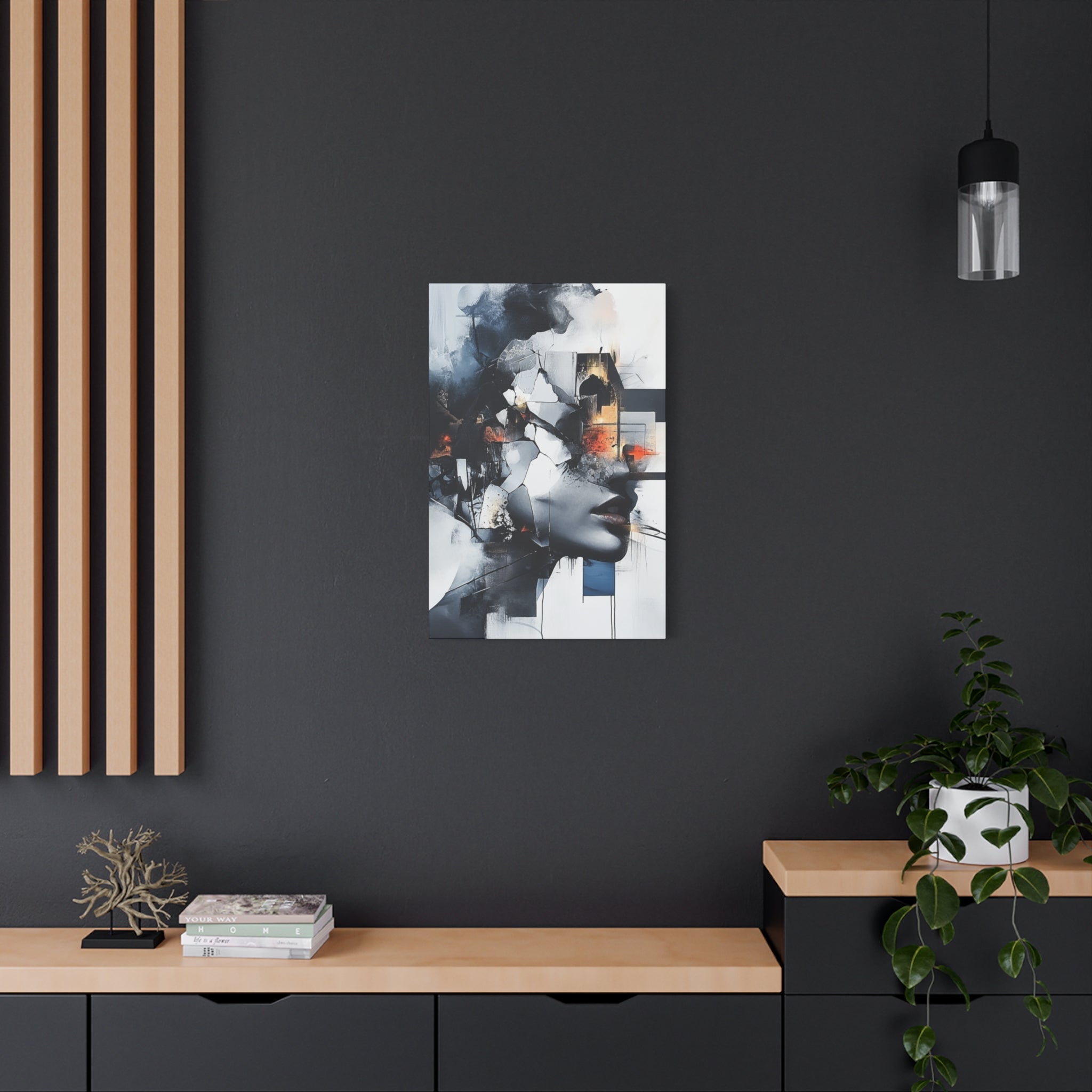 Abstract Matte Canvas Art-P4, Modern Wall Decor, Black and White Artwork for Home, Unique Gift, Contemporary Design