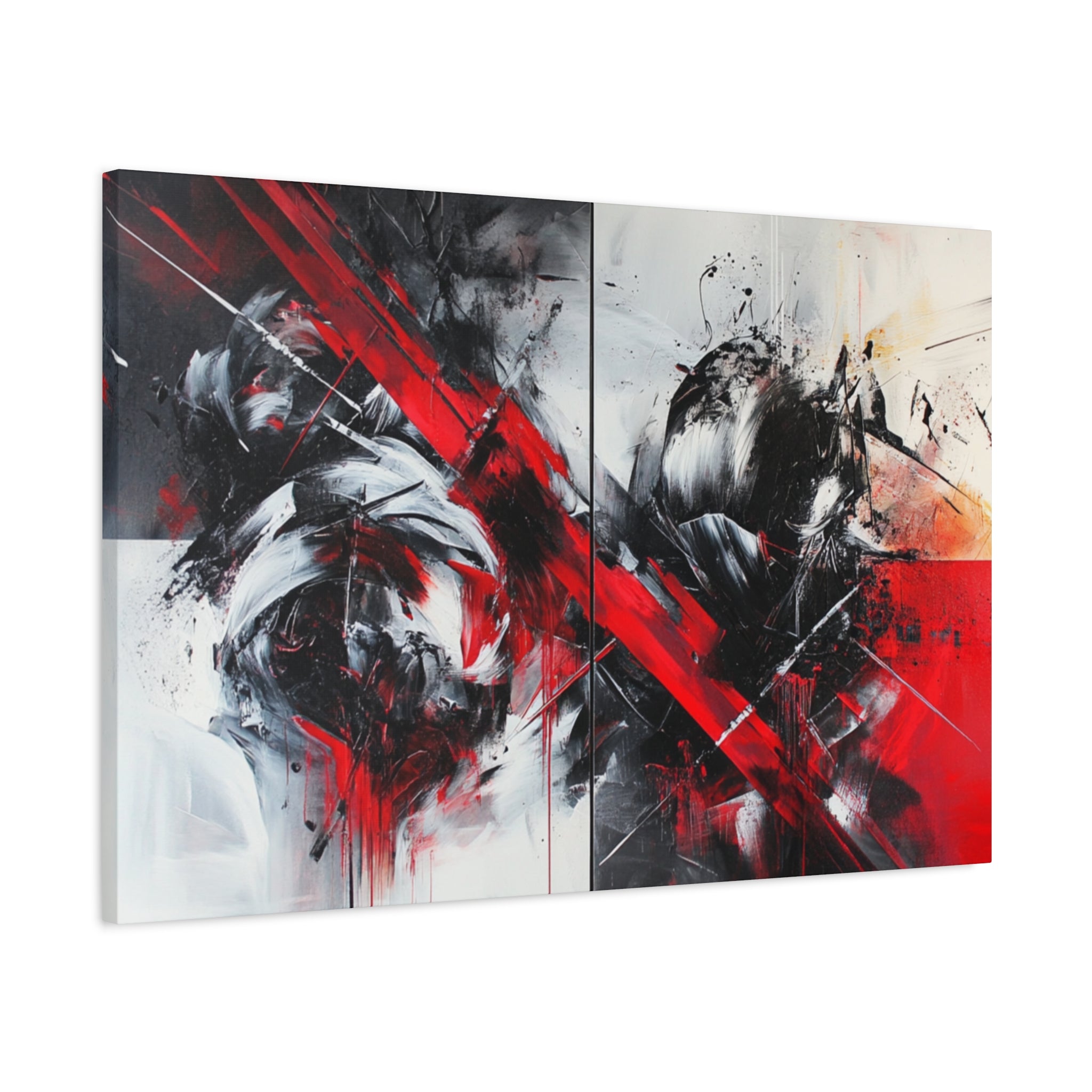 Modern Abstract Wall Art-L1, Red and Black Canvas Decor, Home Gallery Piece for Living Room, Gift for Art Lovers, Contemporary Art