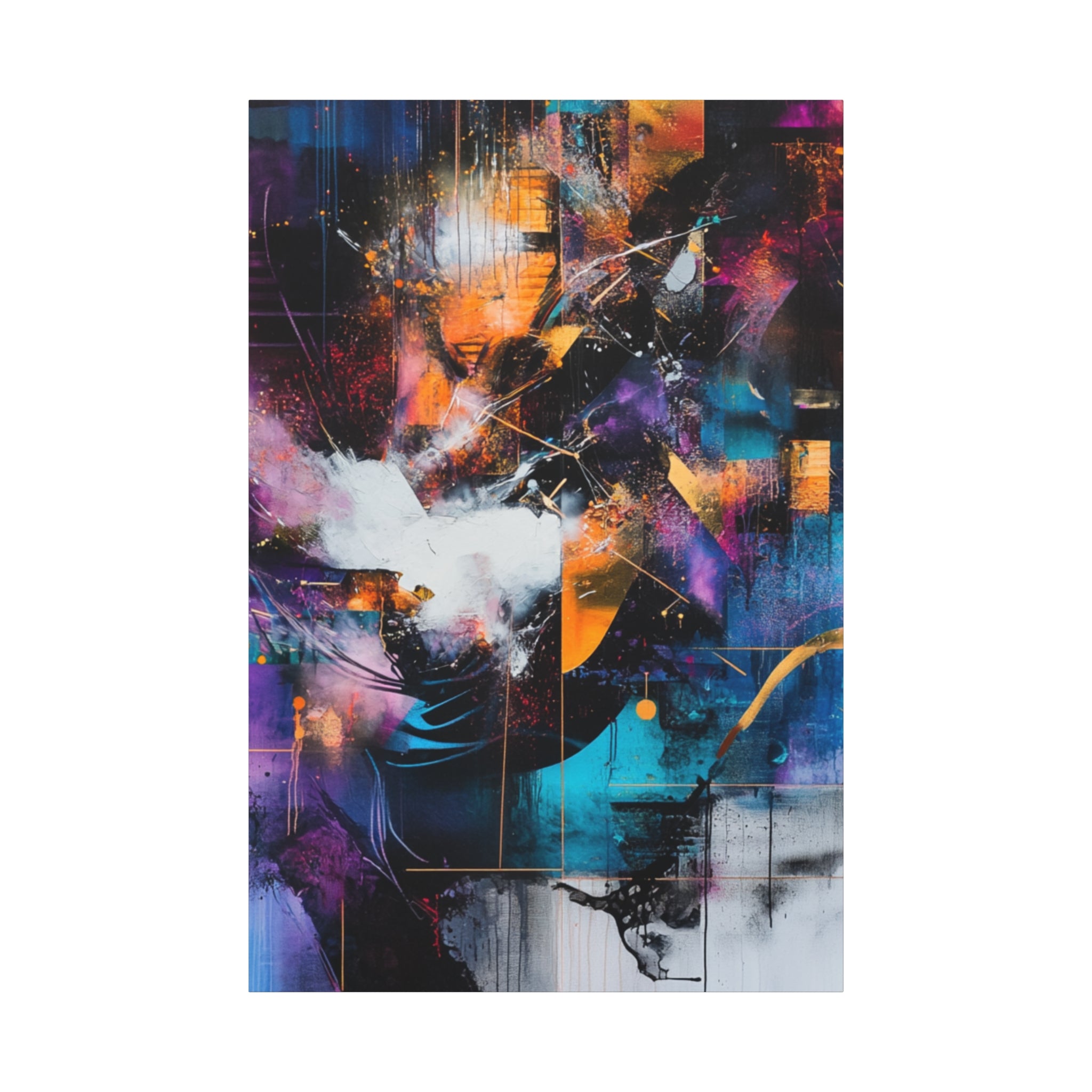 Abstract Matte Canvas Art-P7, Modern Wall Decor, Black and White Artwork for Home, Unique Gift, Contemporary Design