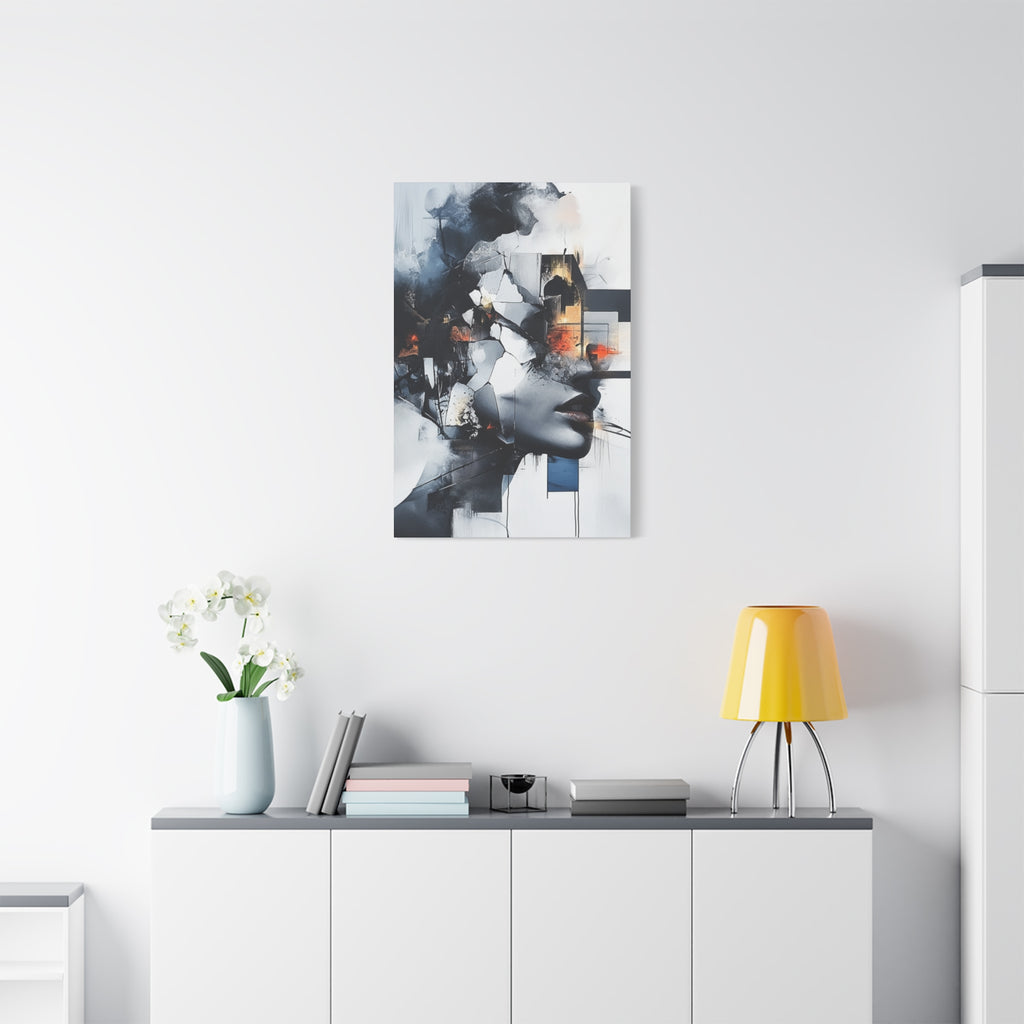 Abstract Matte Canvas Art-P4, Modern Wall Decor, Black and White Artwork for Home, Unique Gift, Contemporary Design