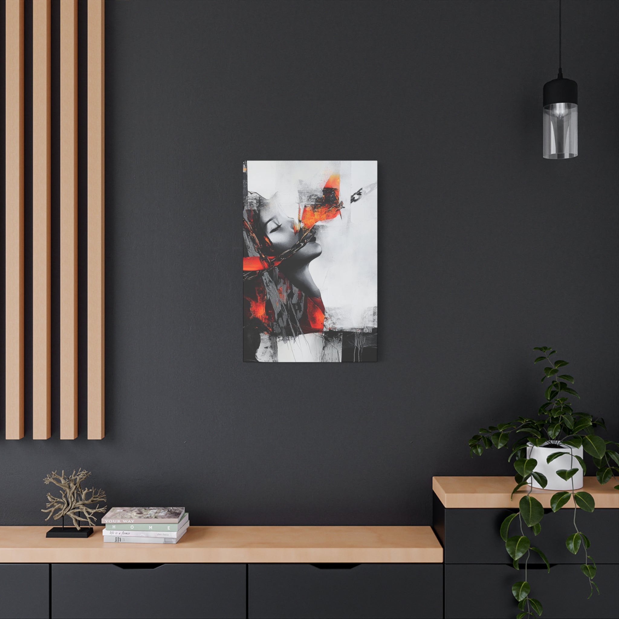 Abstract Matte Canvas Art-P14, Modern Wall Decor, Black and White Artwork for Home, Unique Gift, Contemporary Design