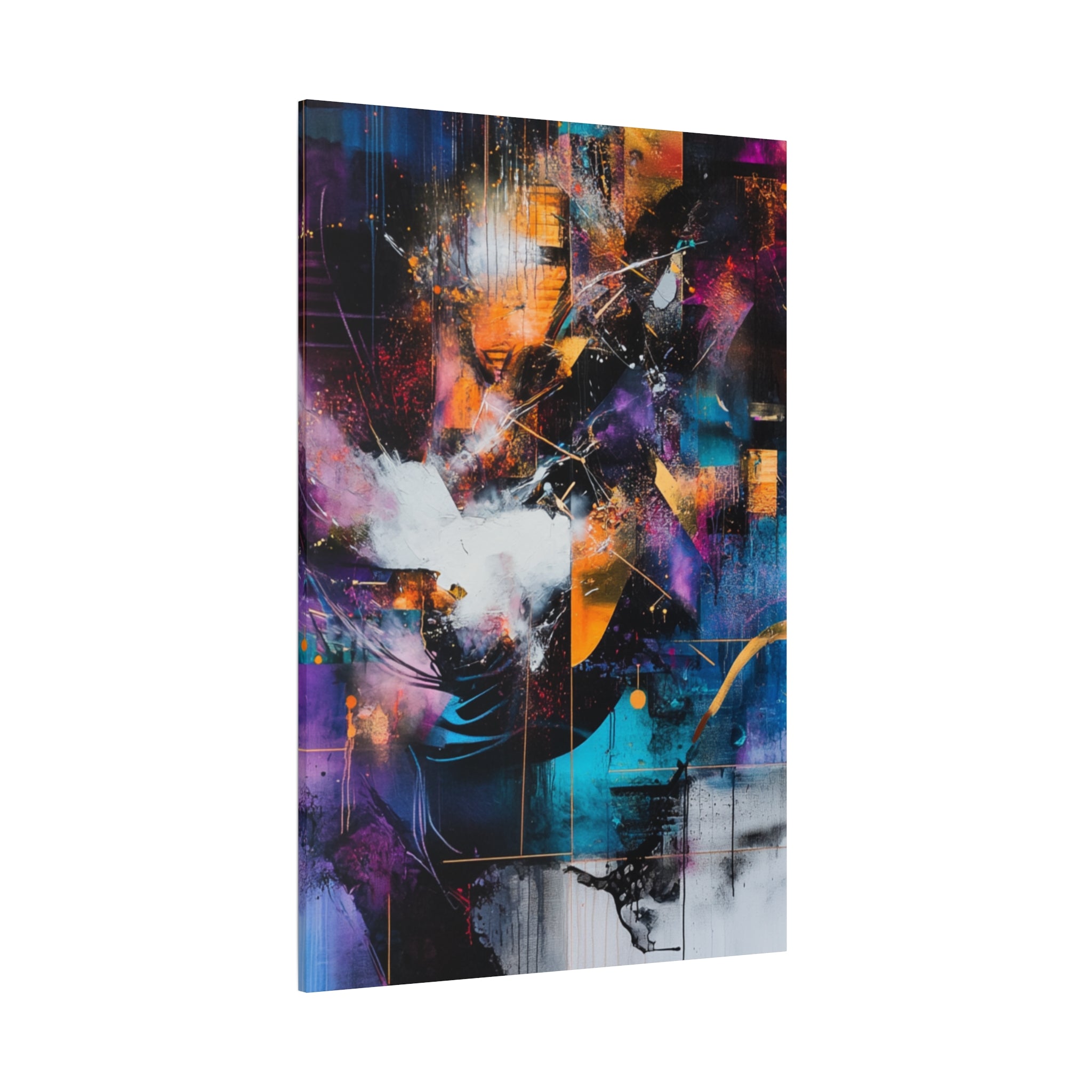 Abstract Matte Canvas Art-P7, Modern Wall Decor, Black and White Artwork for Home, Unique Gift, Contemporary Design