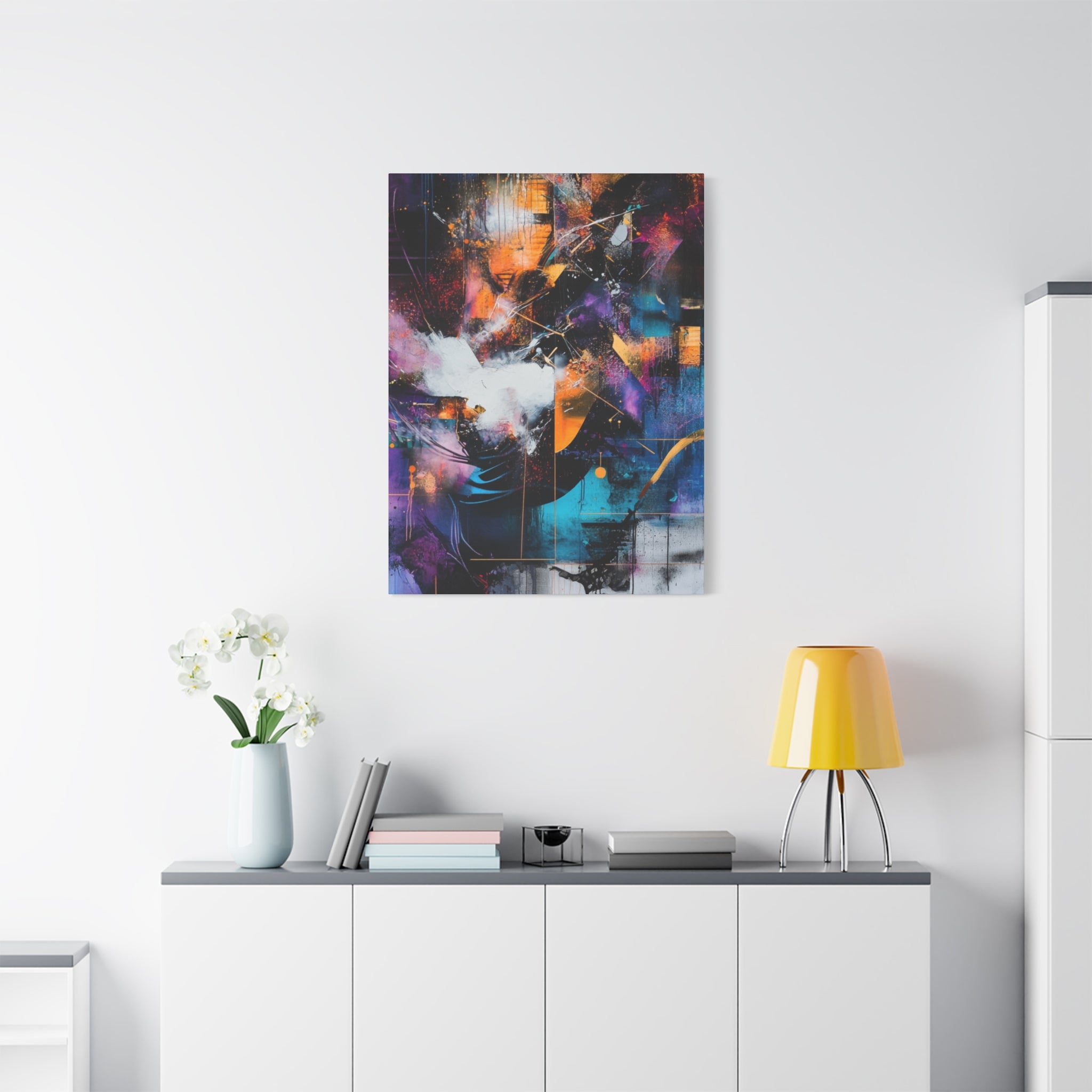 Abstract Matte Canvas Art-P7, Modern Wall Decor, Black and White Artwork for Home, Unique Gift, Contemporary Design