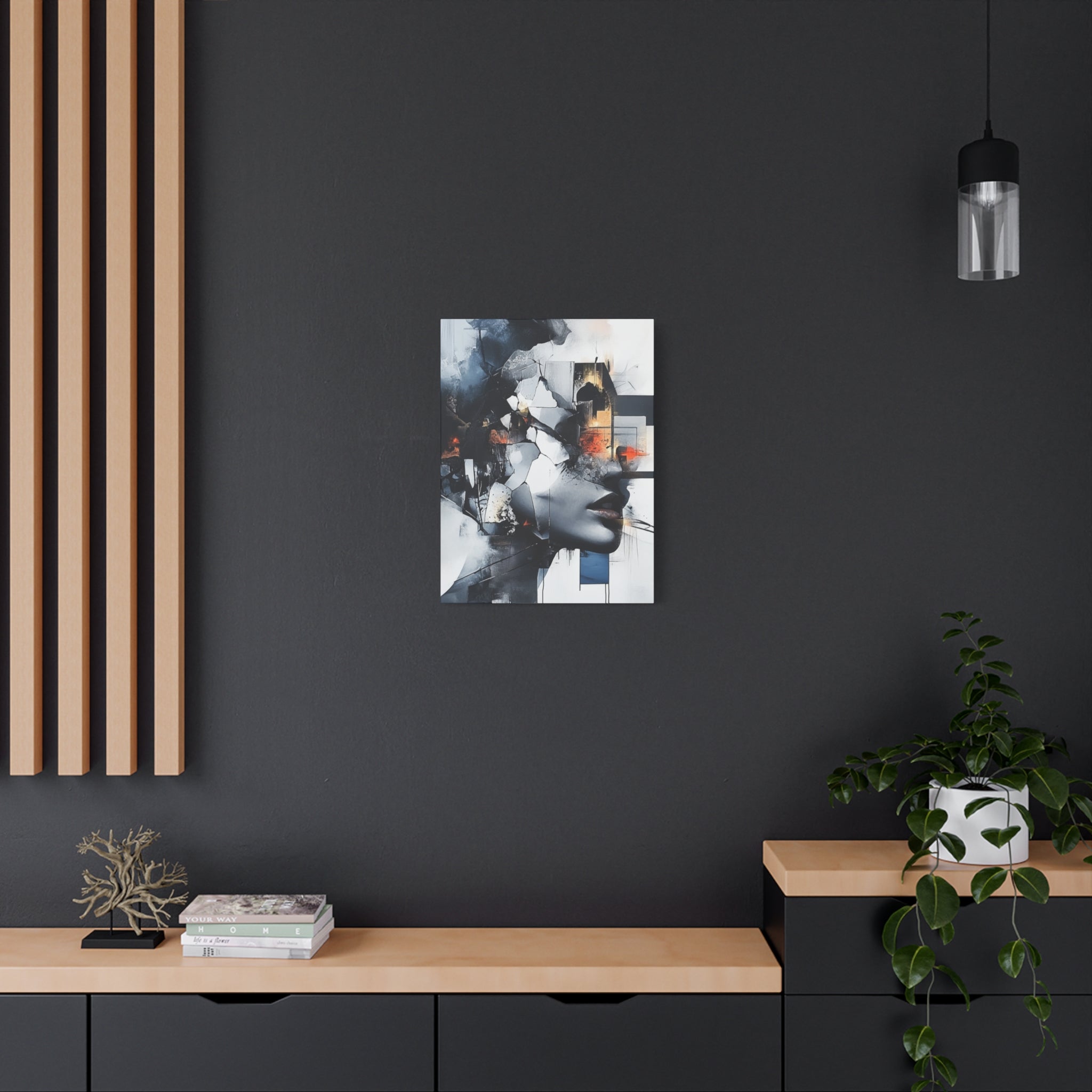 Abstract Matte Canvas Art-P4, Modern Wall Decor, Black and White Artwork for Home, Unique Gift, Contemporary Design