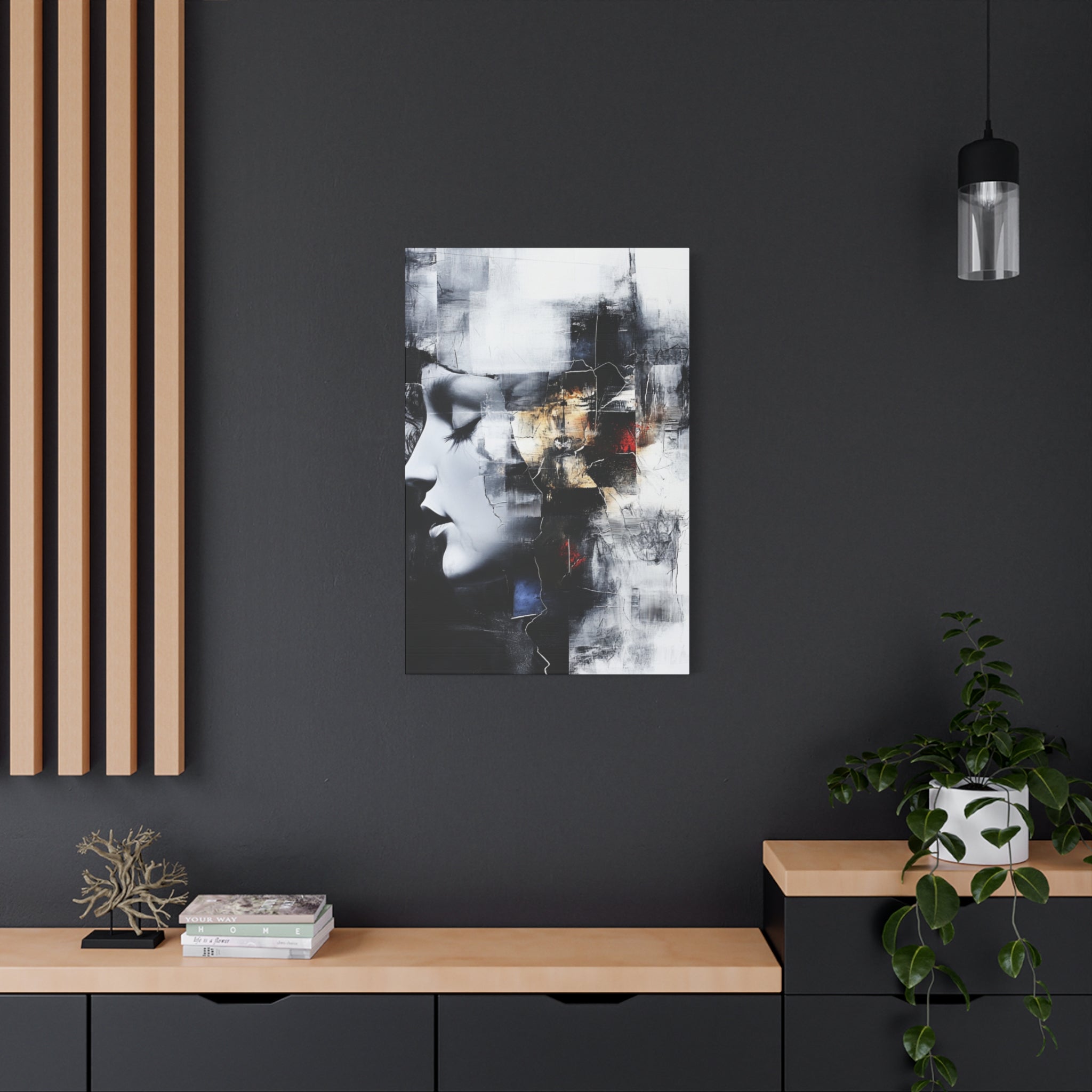 Abstract Matte Canvas Art-P3, Modern Wall Decor, Black and White Artwork for Home, Unique Gift, Contemporary Design