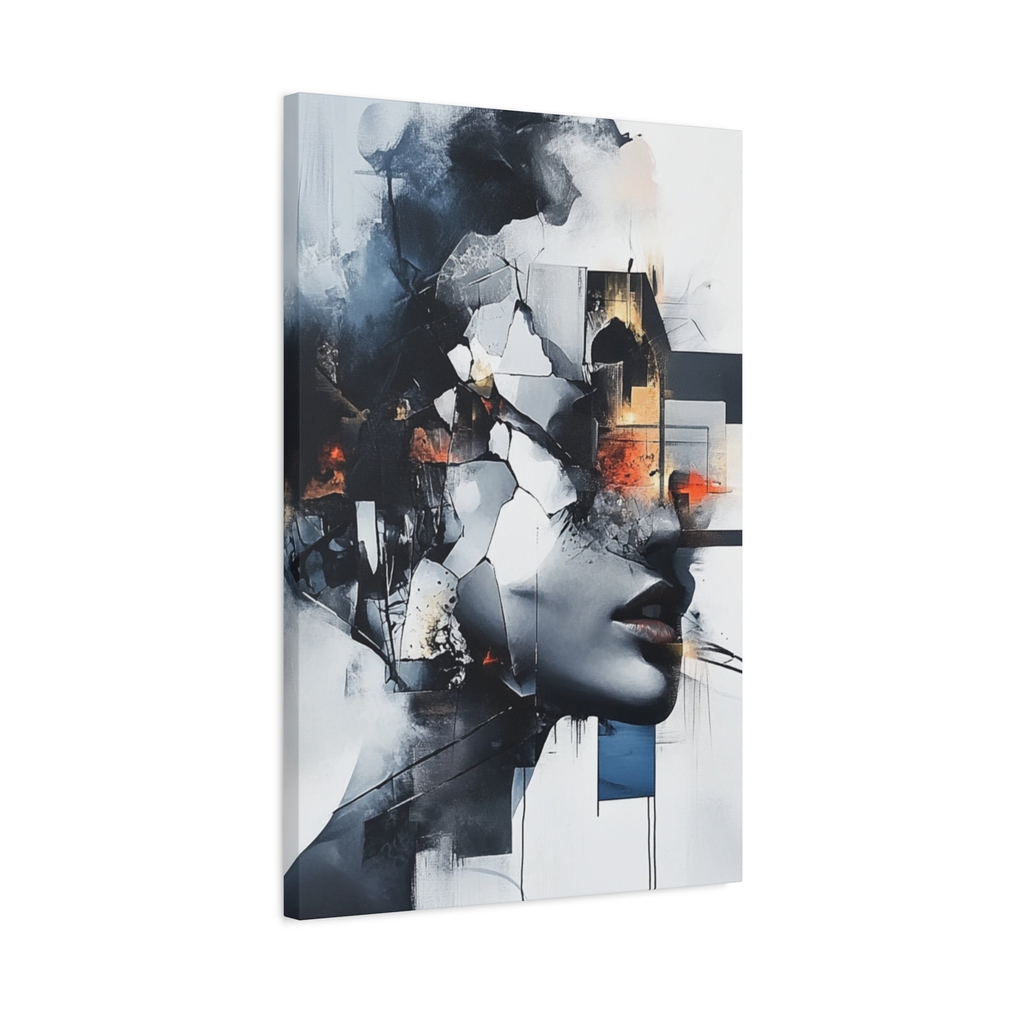 Abstract Matte Canvas Art-P4, Modern Wall Decor, Black and White Artwork for Home, Unique Gift, Contemporary Design