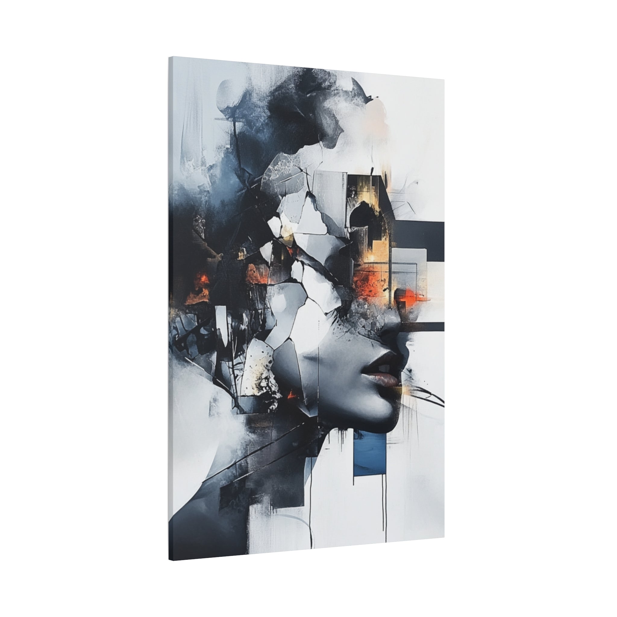Abstract Matte Canvas Art-P4, Modern Wall Decor, Black and White Artwork for Home, Unique Gift, Contemporary Design