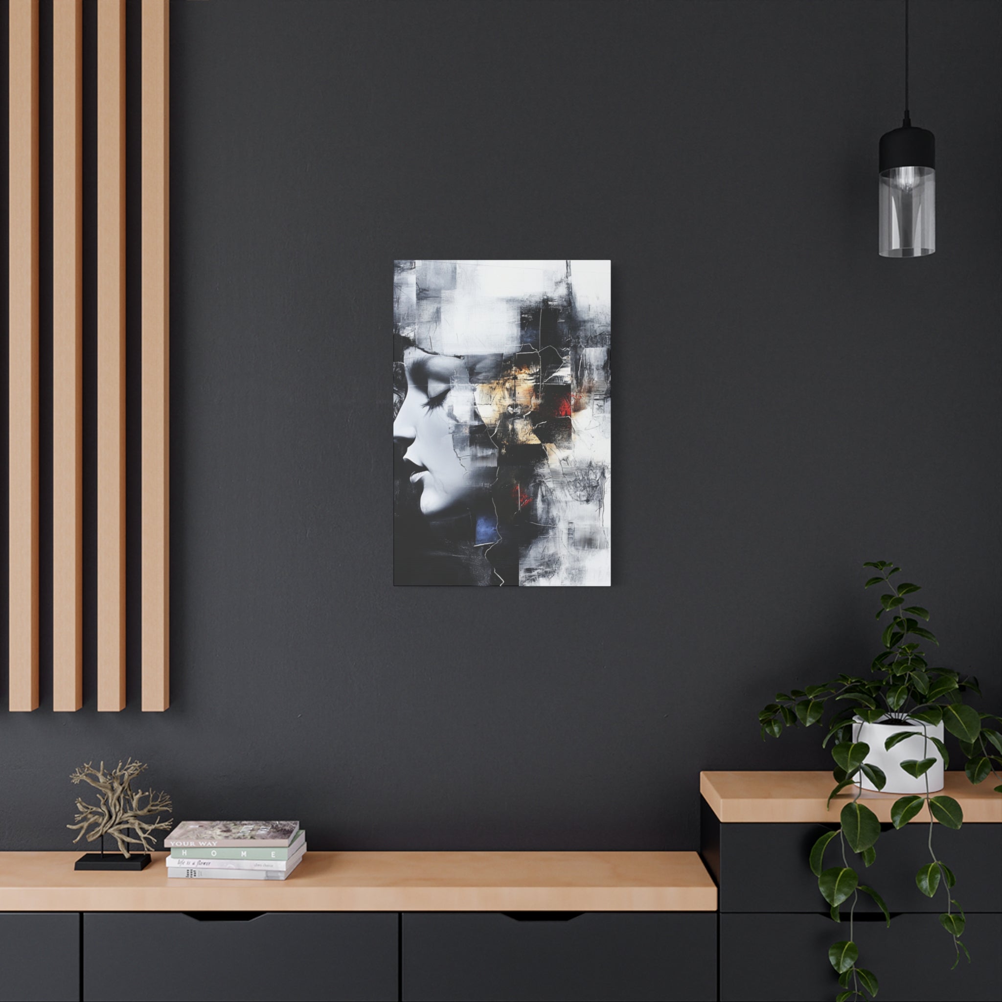 Abstract Matte Canvas Art-P3, Modern Wall Decor, Black and White Artwork for Home, Unique Gift, Contemporary Design