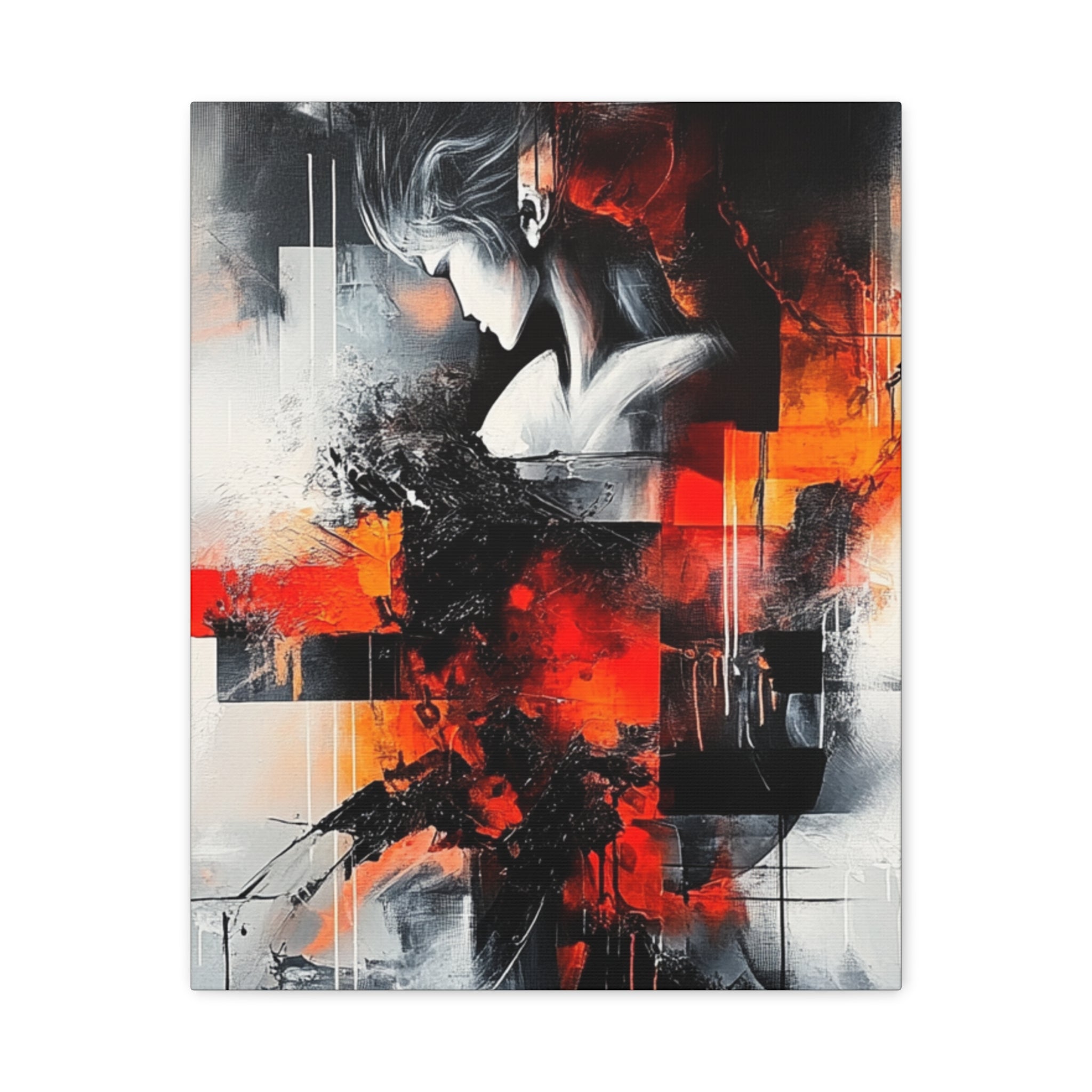 Abstract Matte Canvas Art-P12, Modern Wall Decor, Black and White Artwork for Home, Unique Gift, Contemporary Design