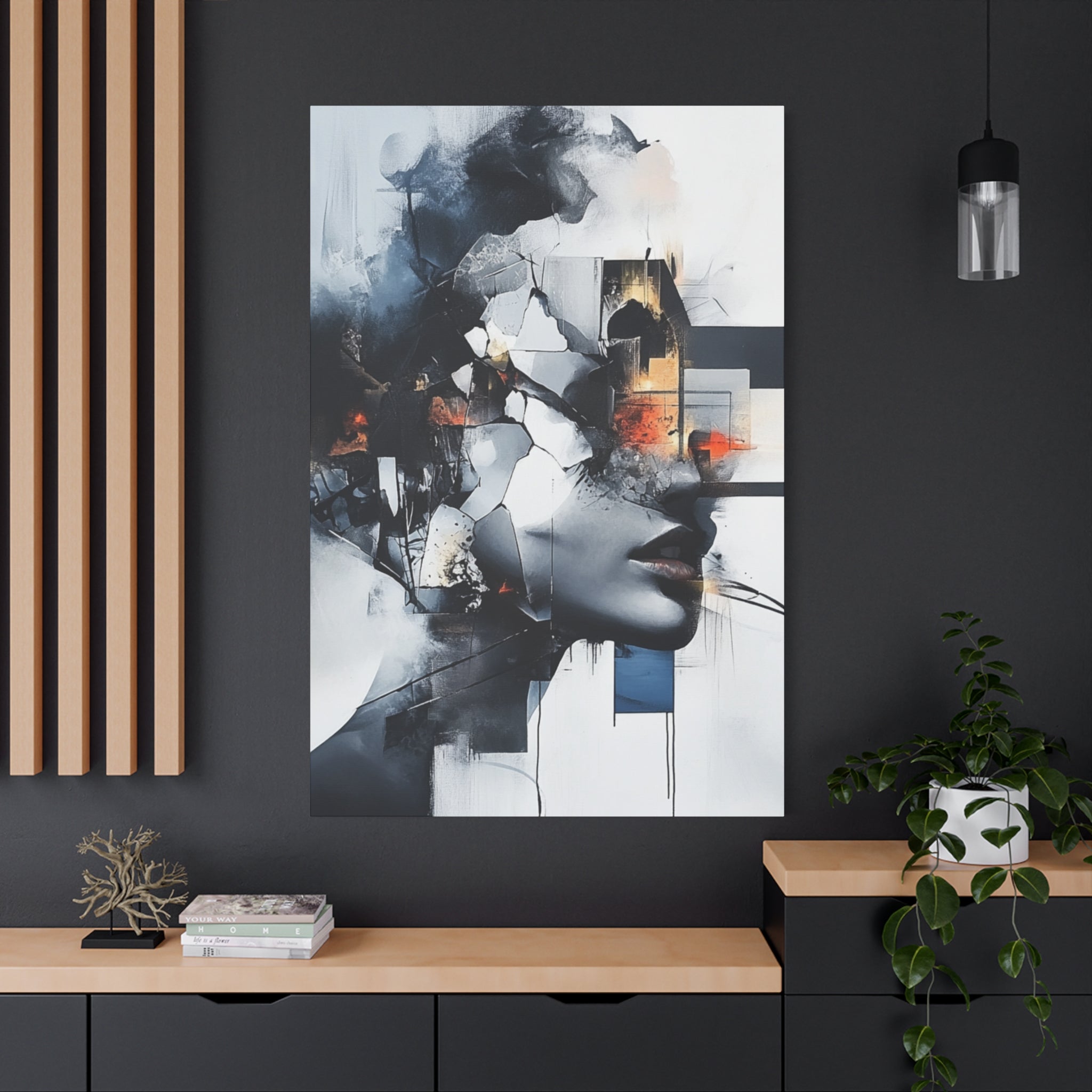 Abstract Matte Canvas Art-P4, Modern Wall Decor, Black and White Artwork for Home, Unique Gift, Contemporary Design