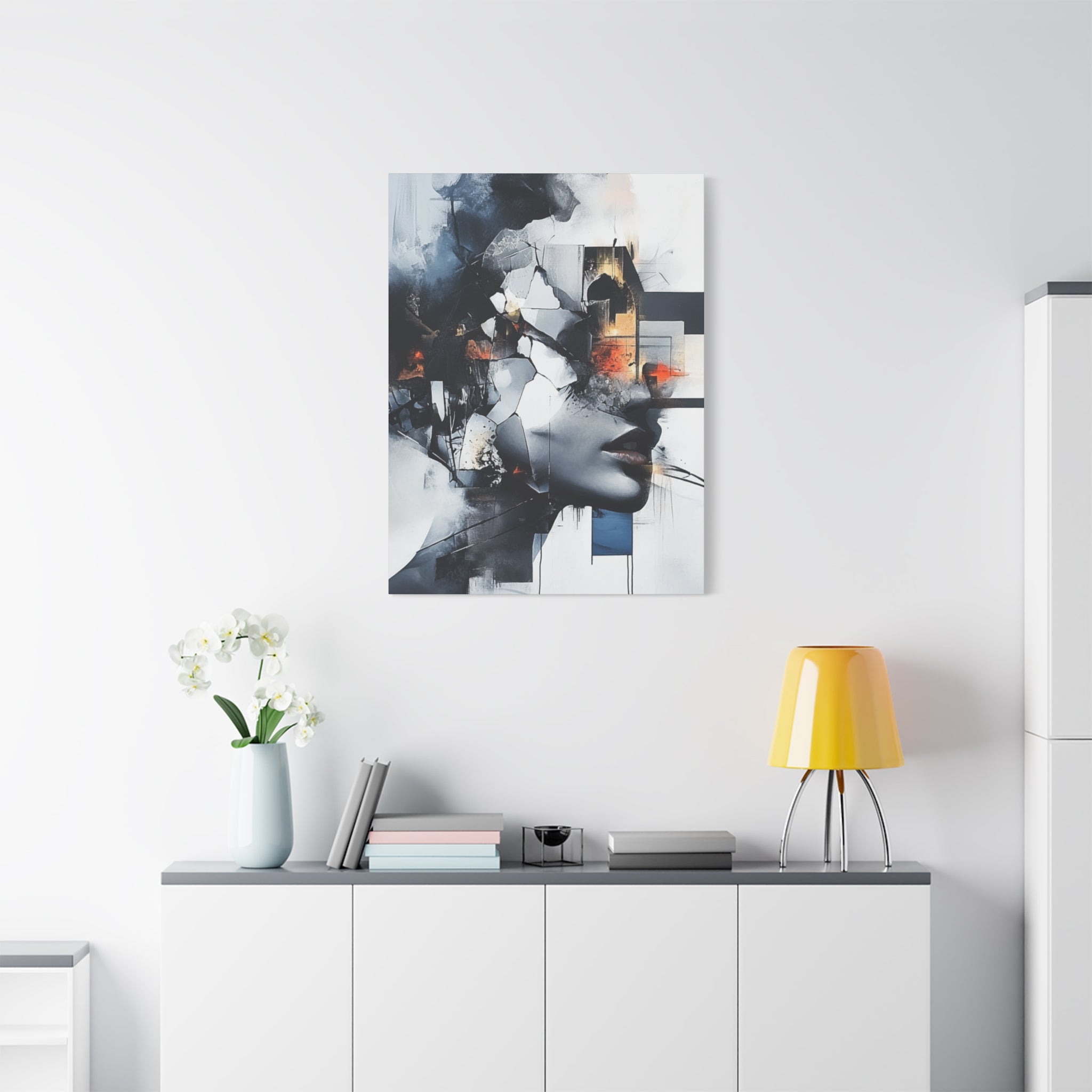 Abstract Matte Canvas Art-P4, Modern Wall Decor, Black and White Artwork for Home, Unique Gift, Contemporary Design