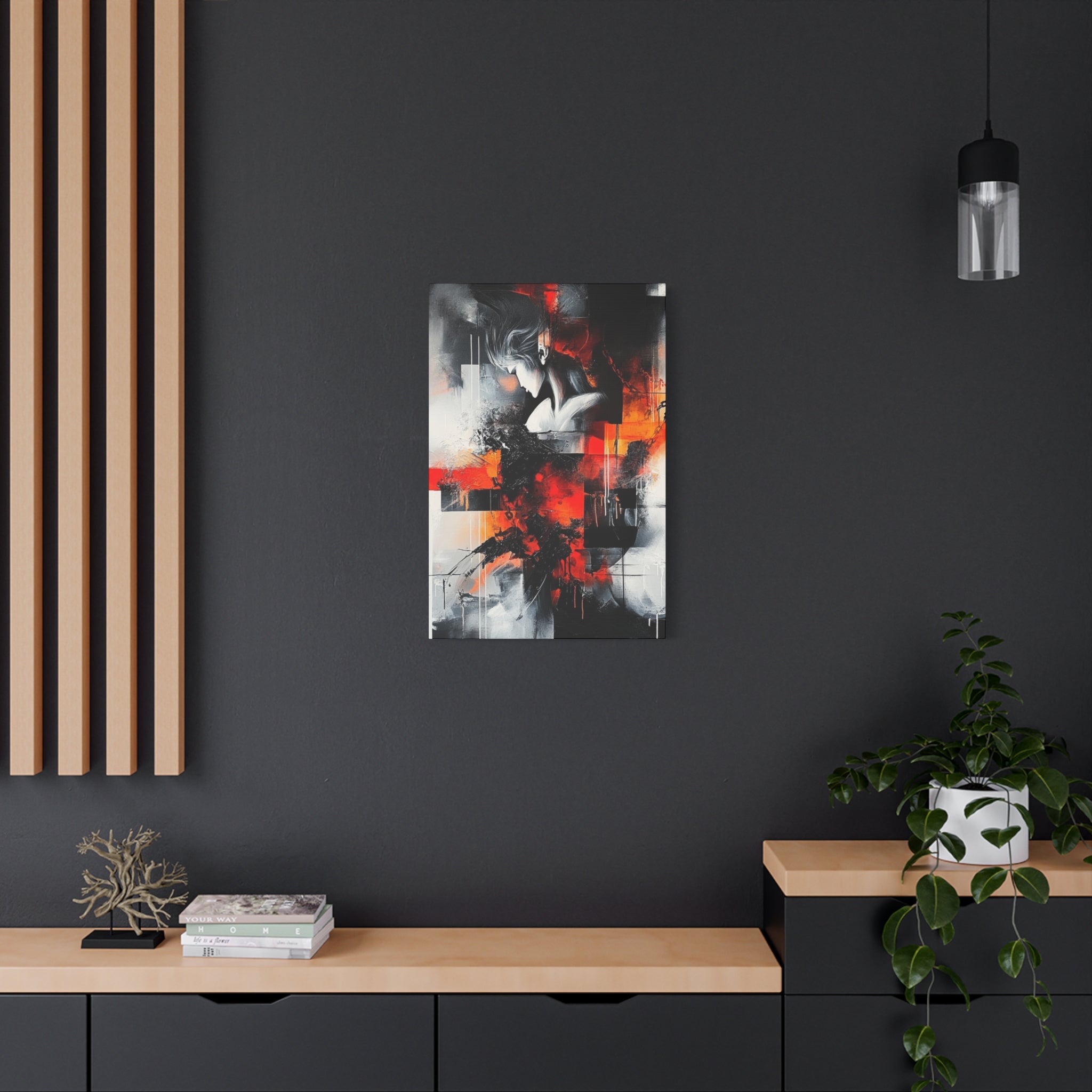 Abstract Matte Canvas Art-P12, Modern Wall Decor, Black and White Artwork for Home, Unique Gift, Contemporary Design