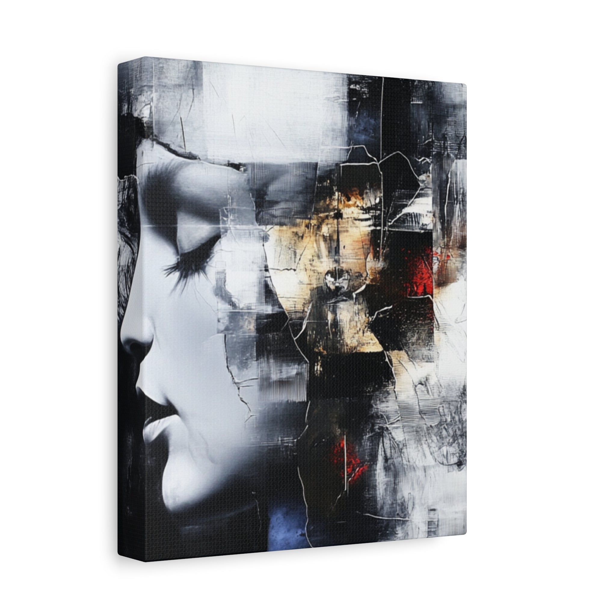 Abstract Matte Canvas Art-P3, Modern Wall Decor, Black and White Artwork for Home, Unique Gift, Contemporary Design