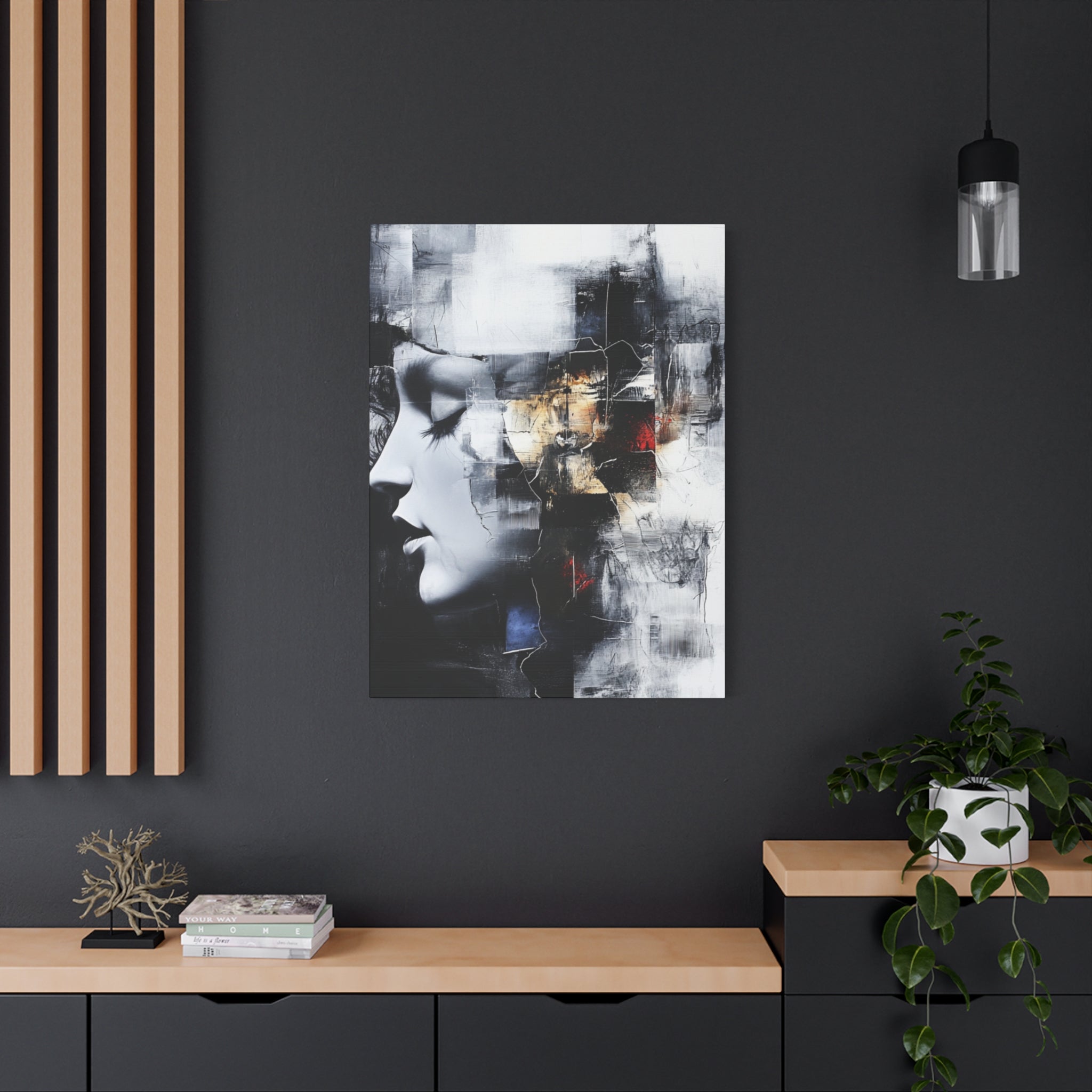 Abstract Matte Canvas Art-P3, Modern Wall Decor, Black and White Artwork for Home, Unique Gift, Contemporary Design